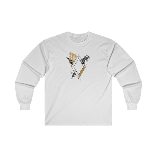 Black and Gold Leafy Diamond Long Sleeve Tee