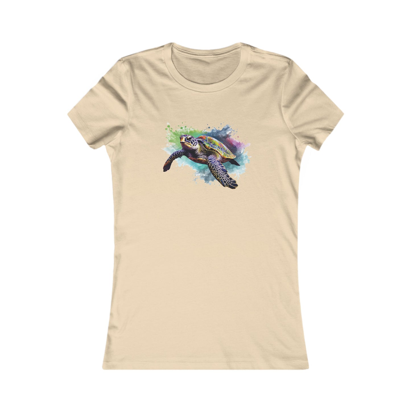 Watercolor Sea Turtle Fitted Tee