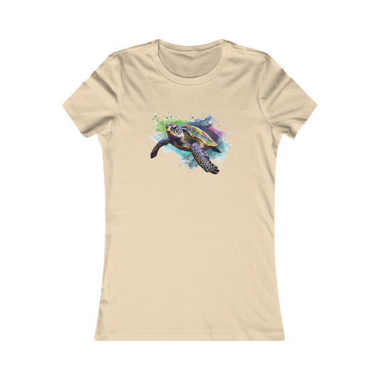 Watercolor Sea Turtle Fitted Tee