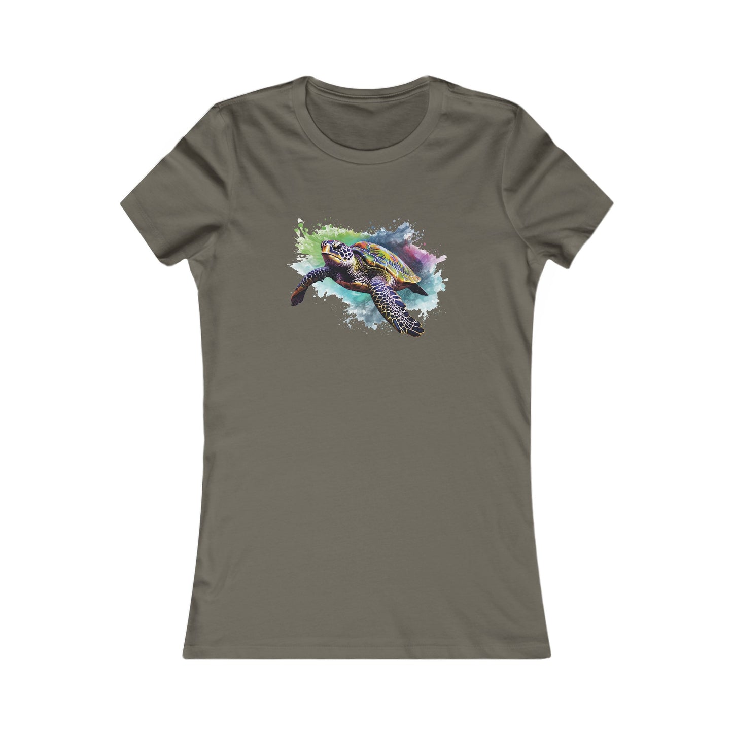 Watercolor Sea Turtle Fitted Tee