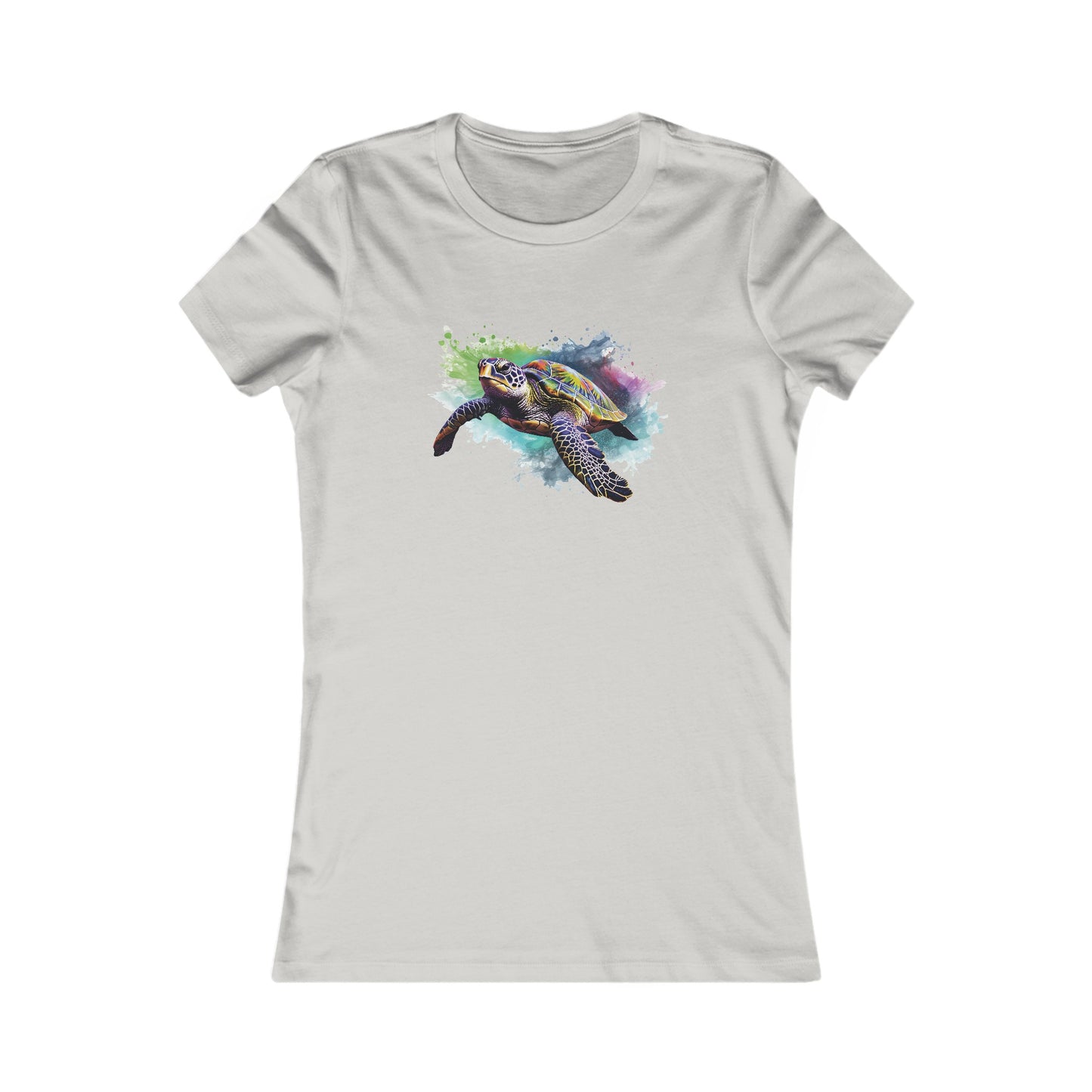Watercolor Sea Turtle Fitted Tee