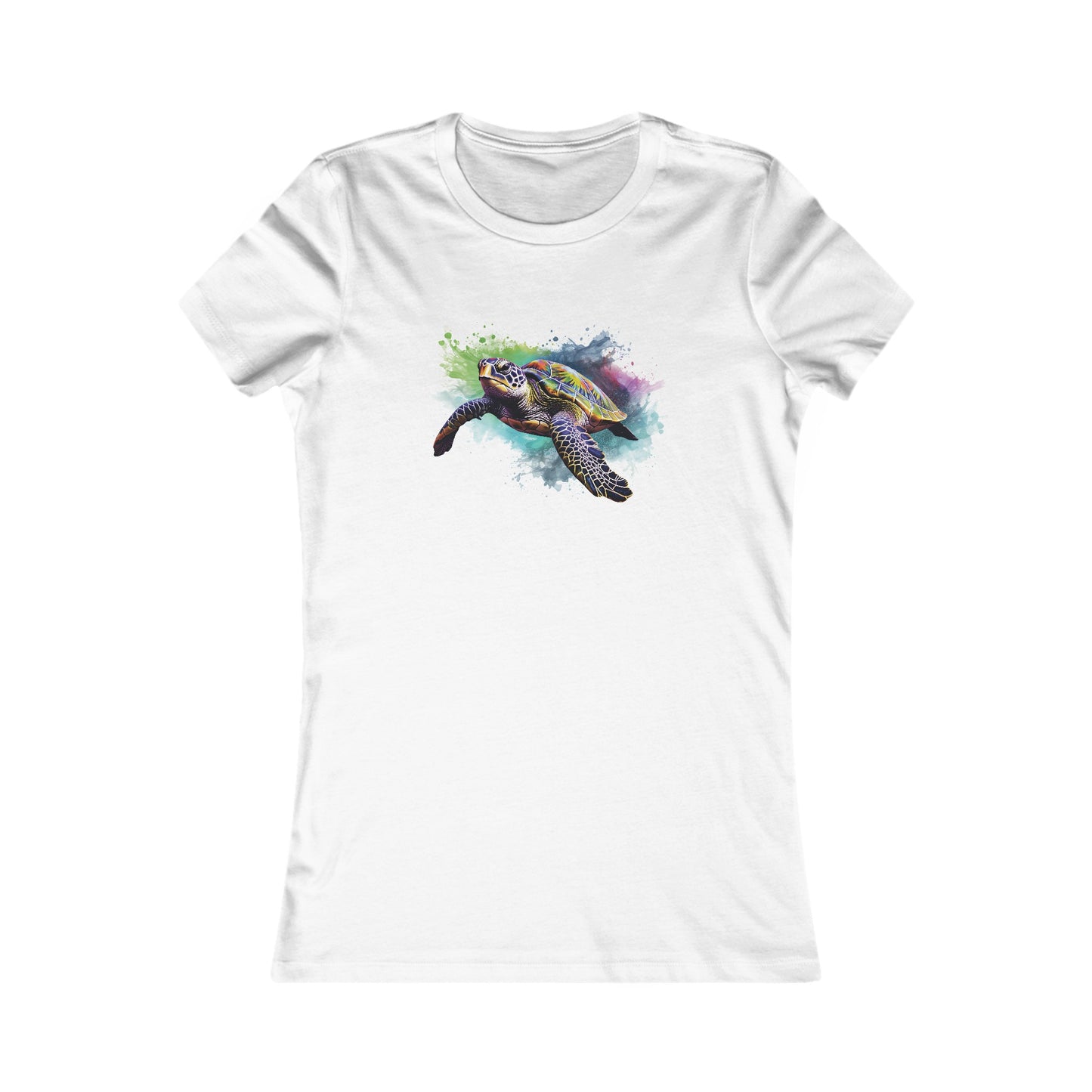 Watercolor Sea Turtle Fitted Tee