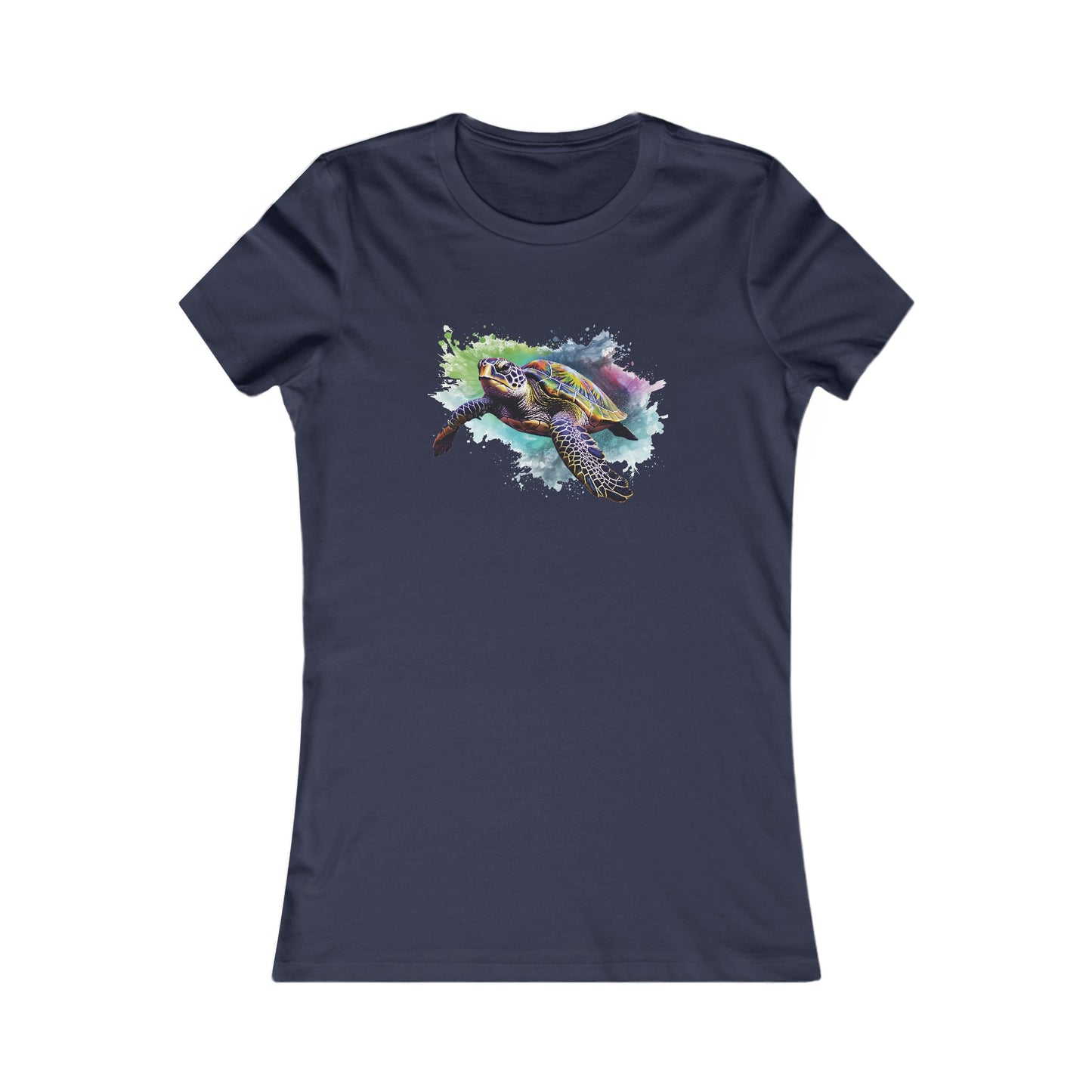 Watercolor Sea Turtle Fitted Tee