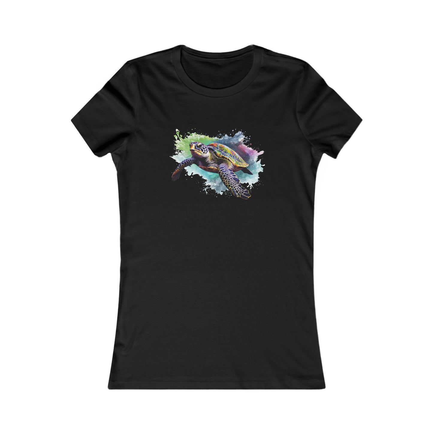 Watercolor Sea Turtle Fitted Tee