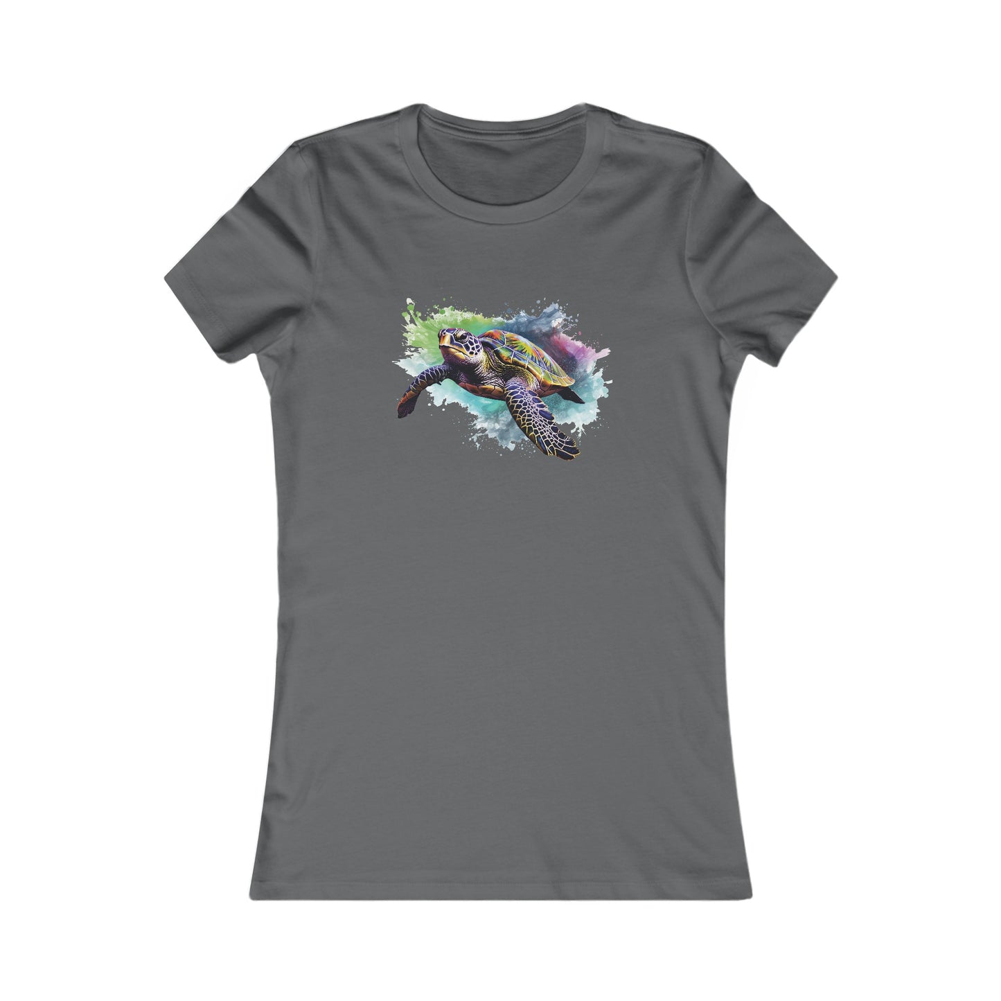 Watercolor Sea Turtle Fitted Tee
