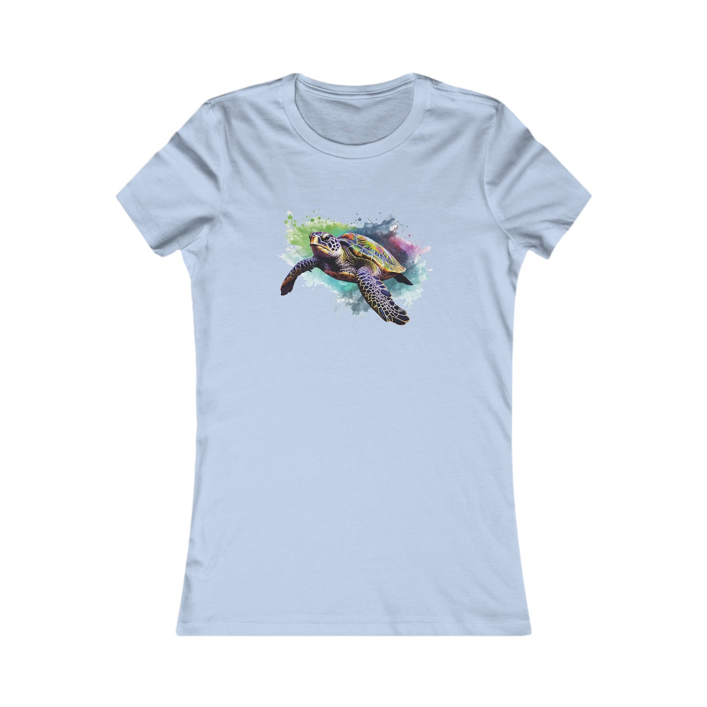 Watercolor Sea Turtle Fitted Tee