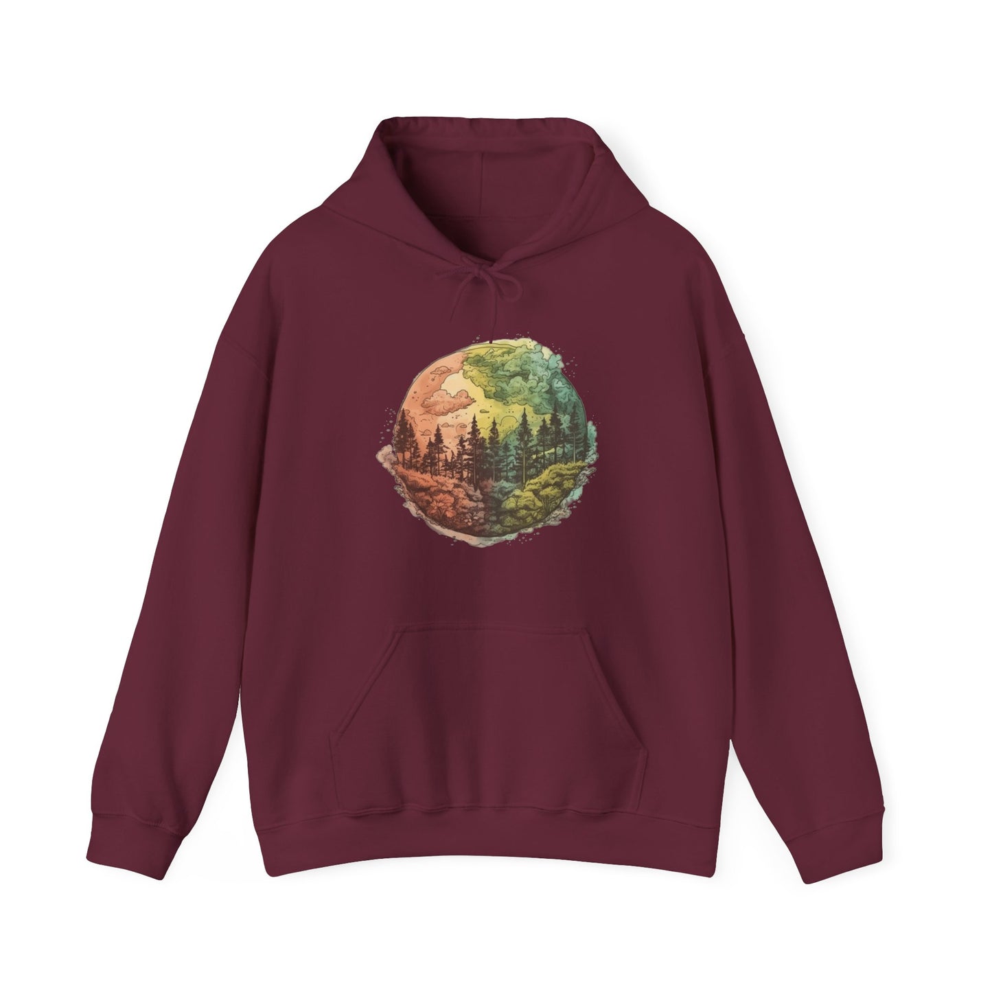Watercolor Forest Hooded Sweatshirt