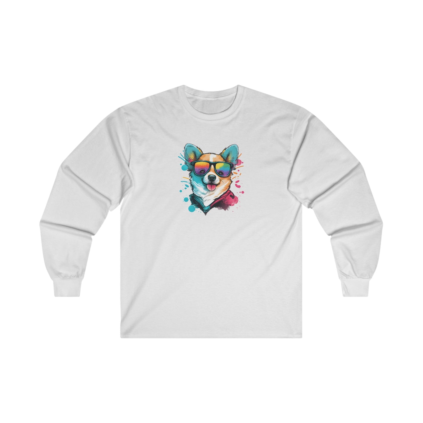 Dog with Sunglasses Long Sleeve Tee 005