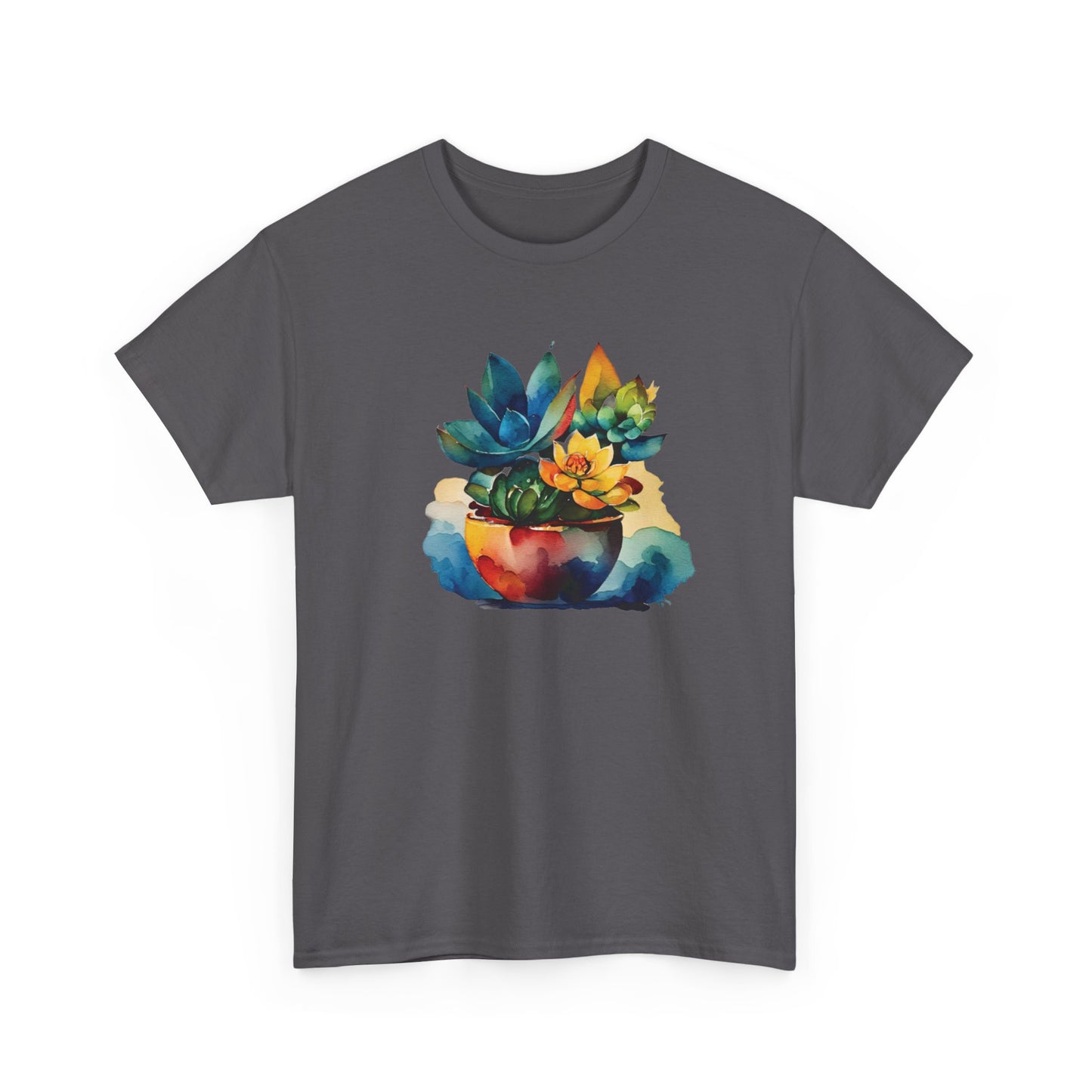 Watercolor Succulent Short Sleeve Tee