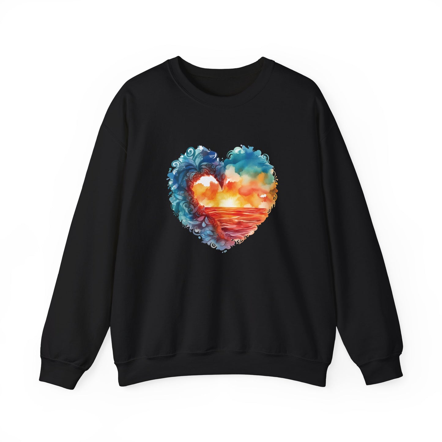 Abstract Sunset Heart Sweatshirt