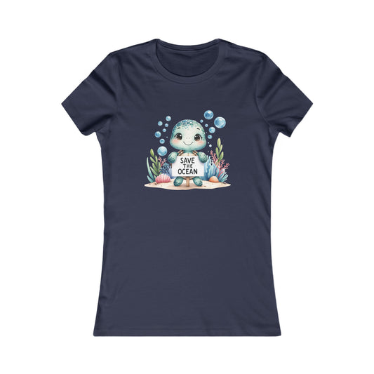 Save the Ocean Turtle Fitted Tee