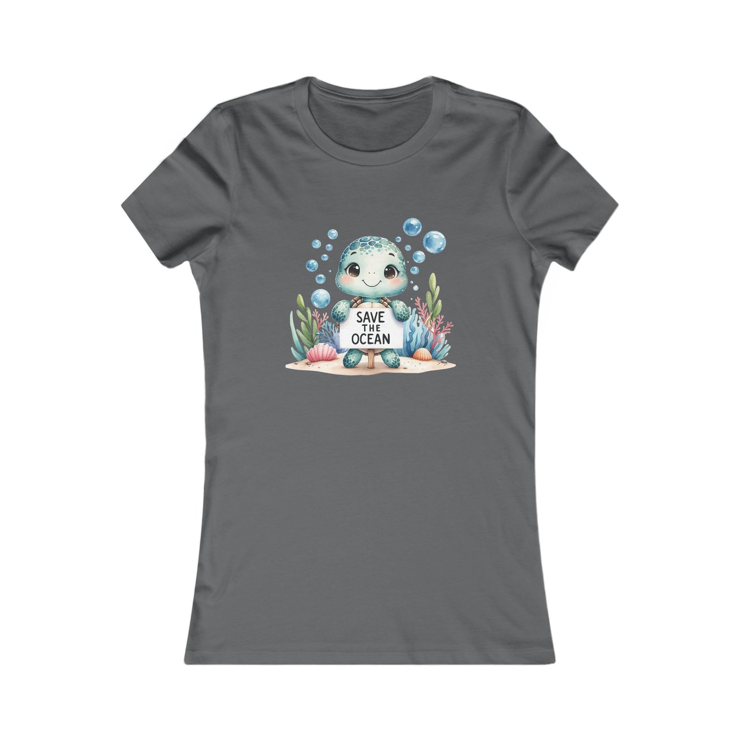 Save the Ocean Turtle Fitted Tee