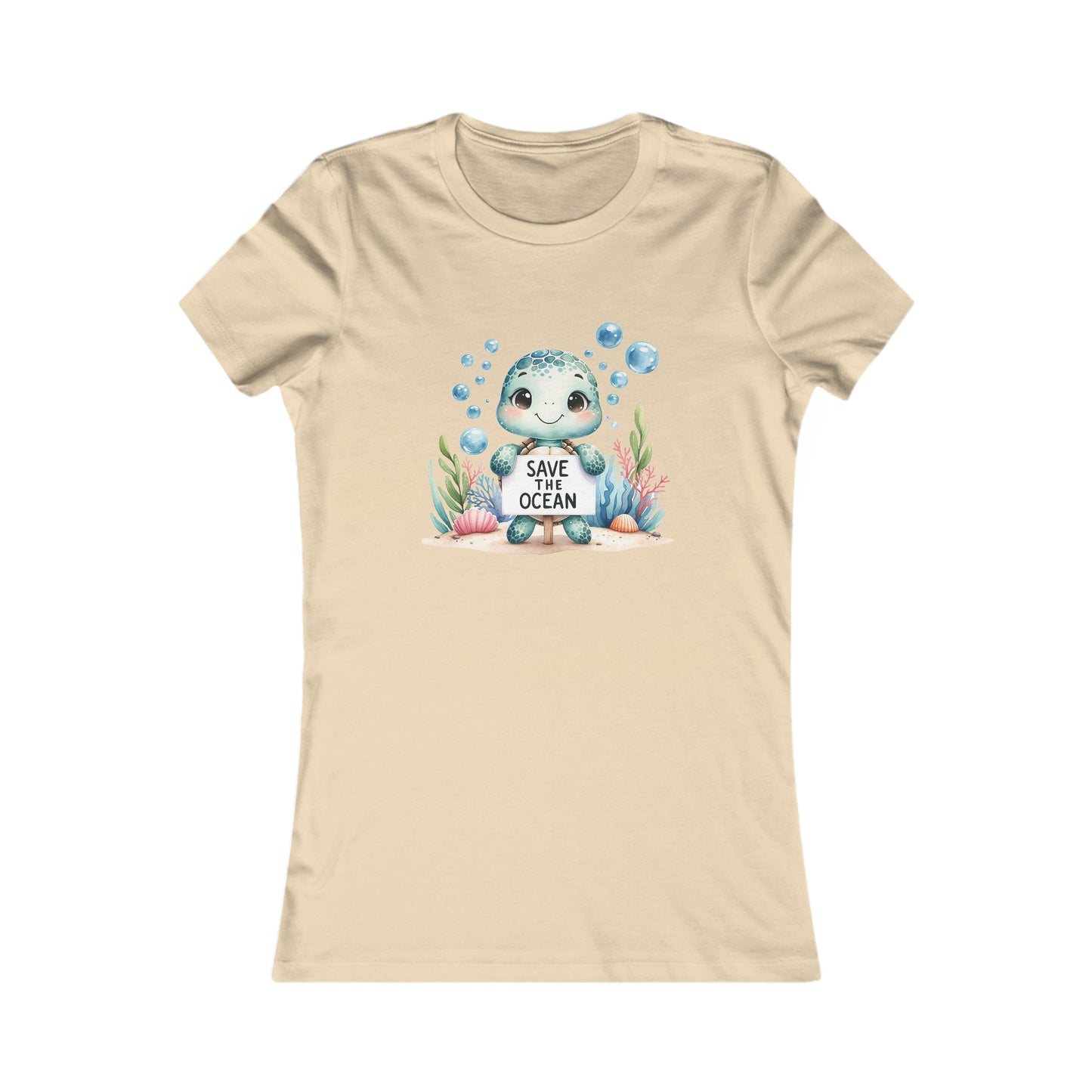 Save the Ocean Turtle Fitted Tee