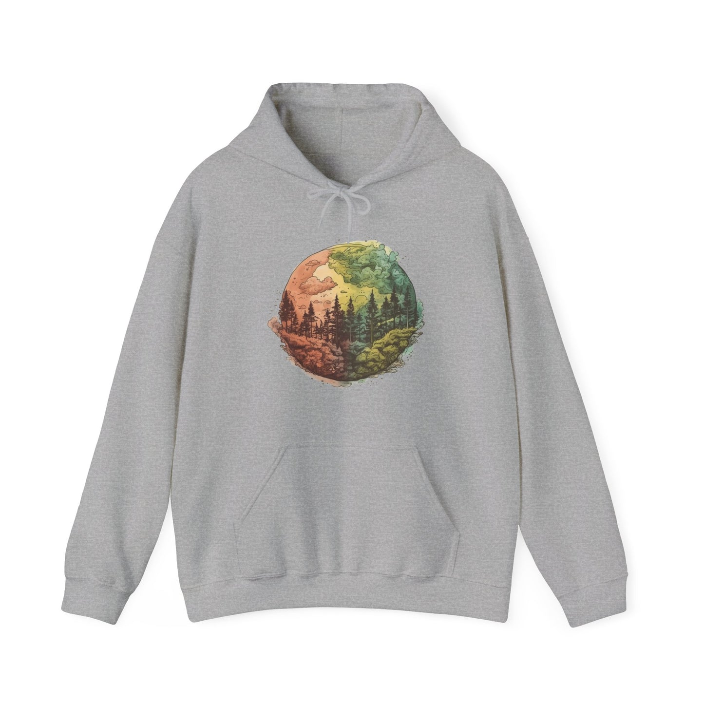 Watercolor Forest Hooded Sweatshirt
