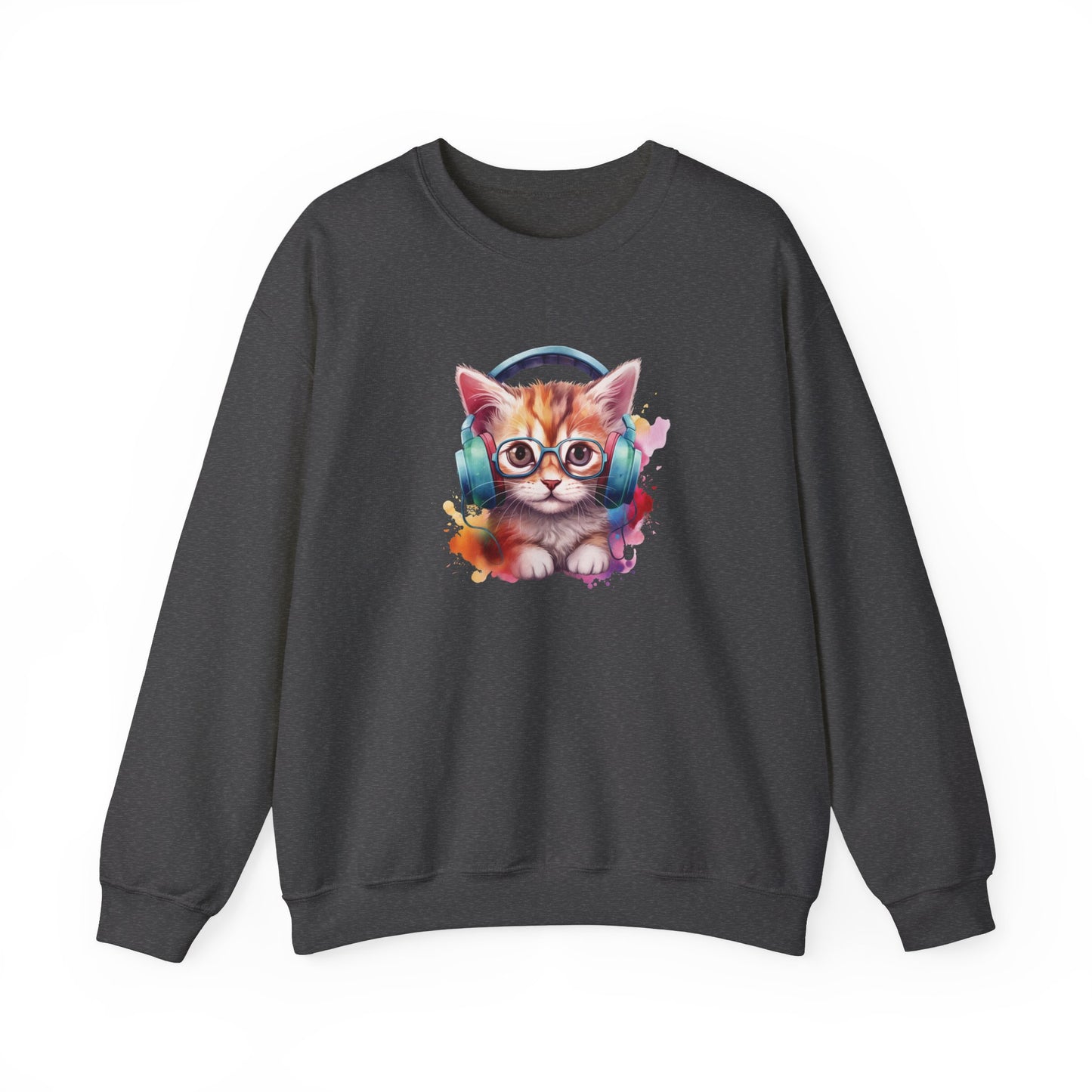 Cat with Headphones Sweatshirt