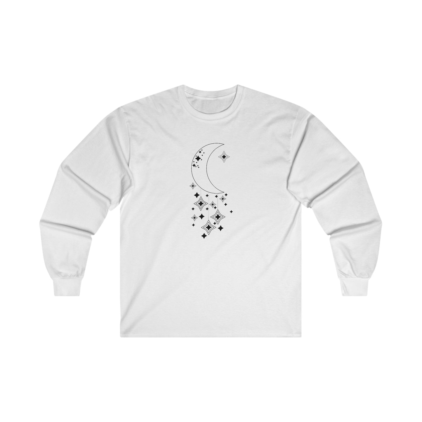 Moon and Hanging Stars Long Sleeve Tee