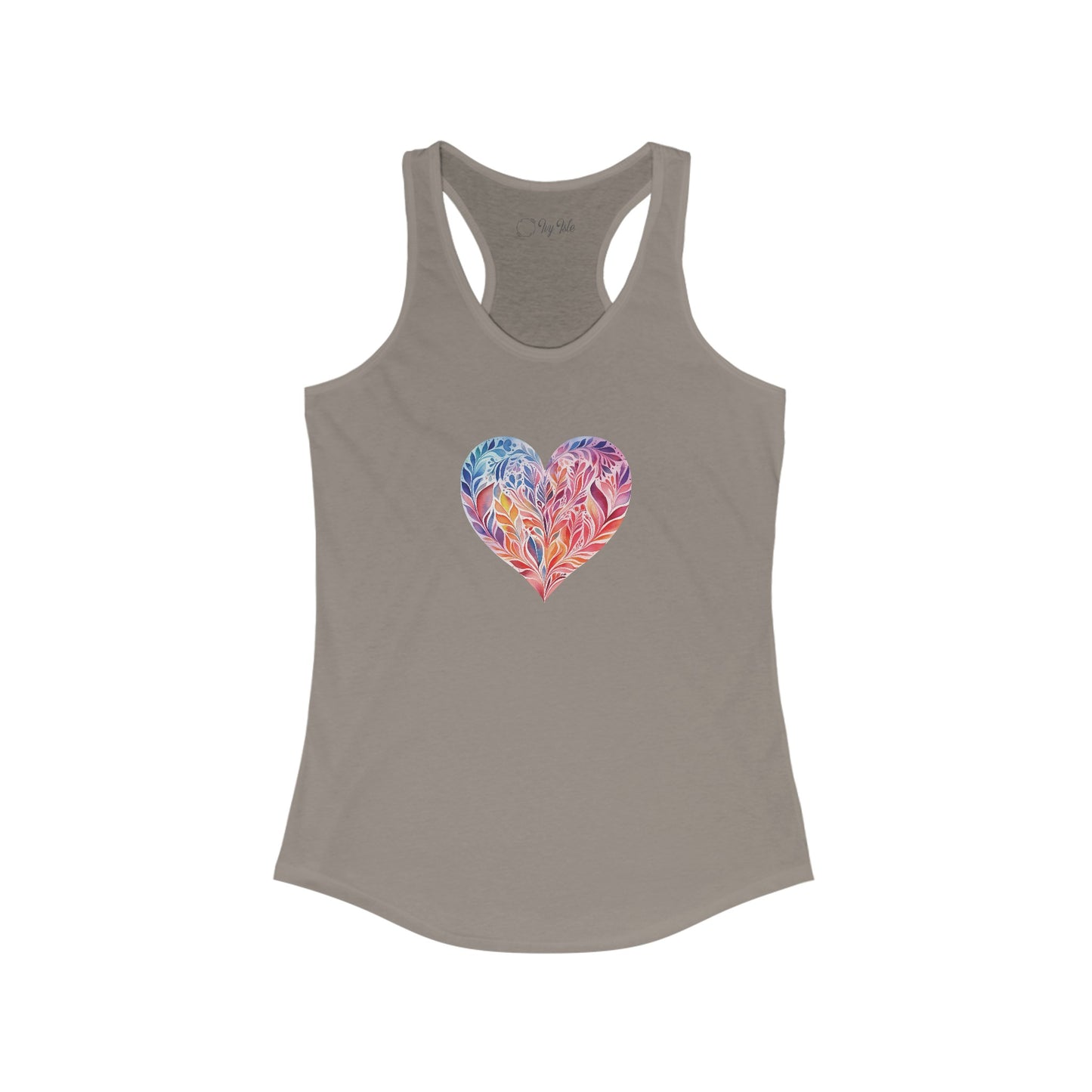 Watercolor Heart Racerback Tank 001
