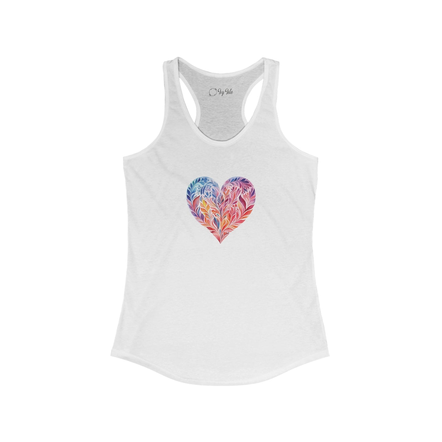 Watercolor Heart Racerback Tank 001