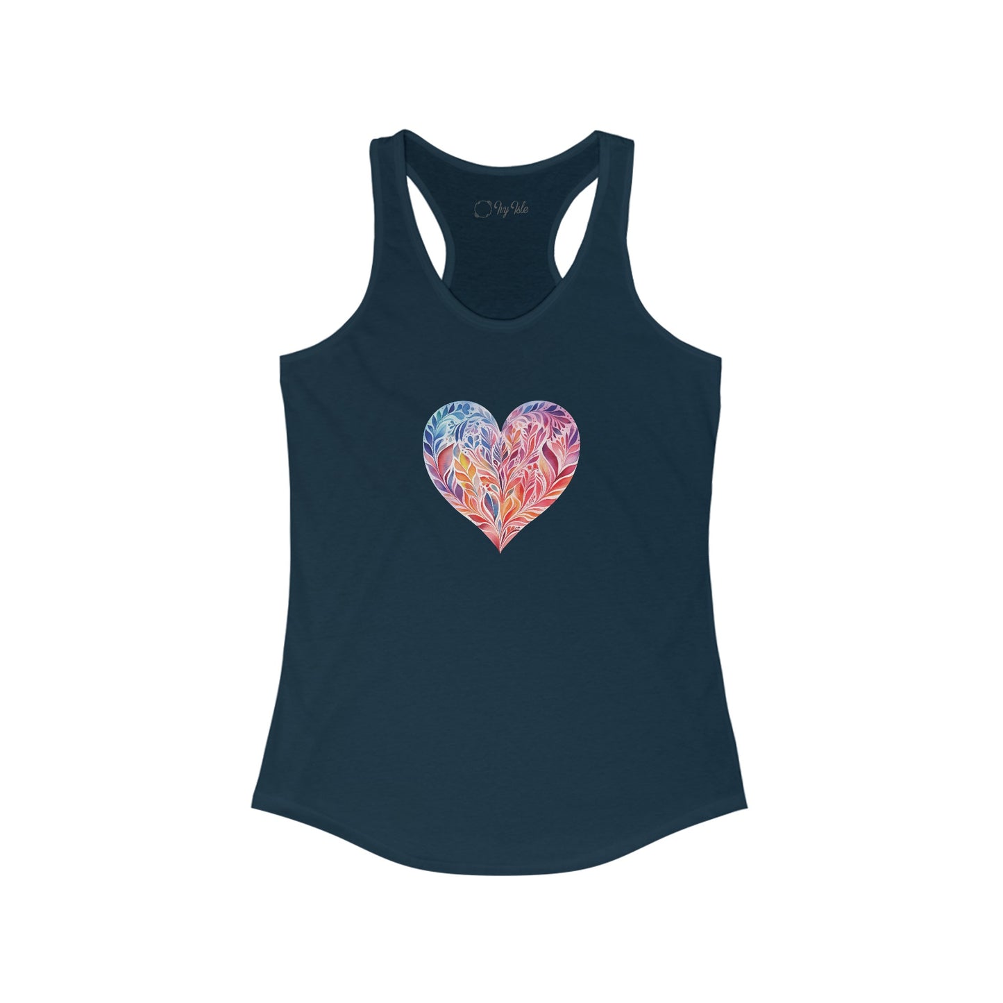 Watercolor Heart Racerback Tank 001