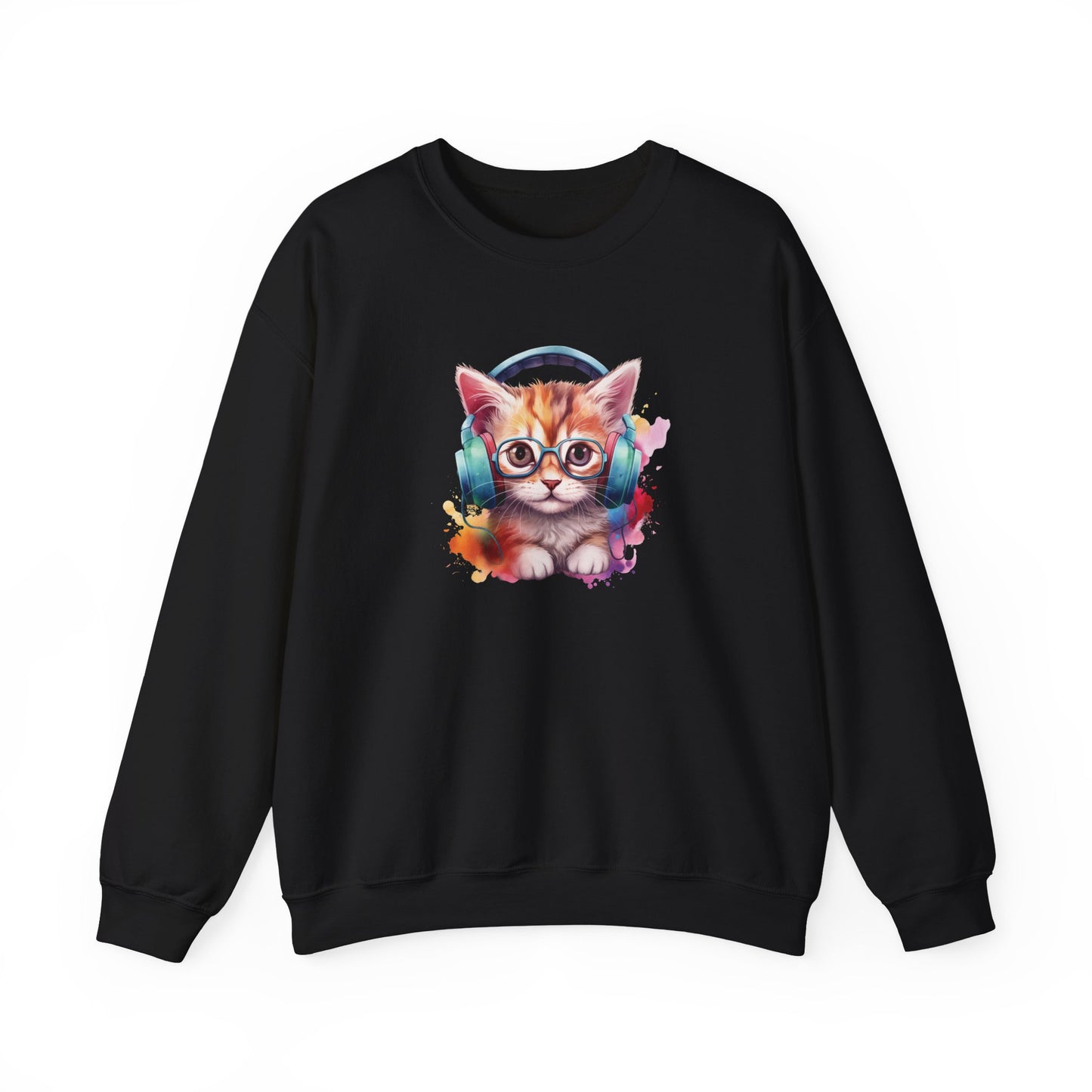 Cat with Headphones Sweatshirt
