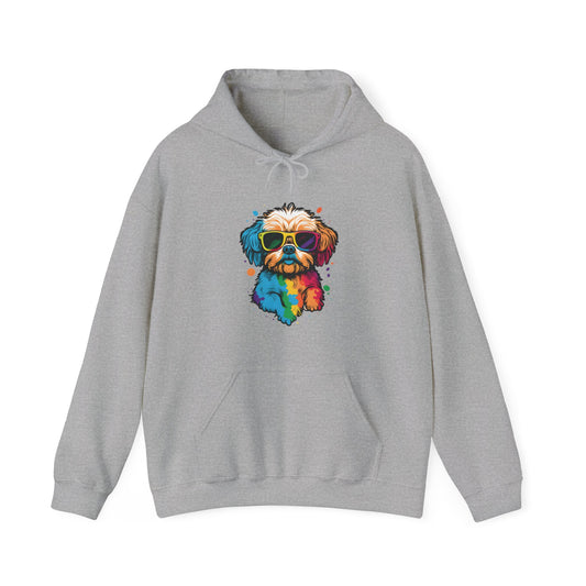 Dog with Sunglasses Hooded Sweatshirt 003