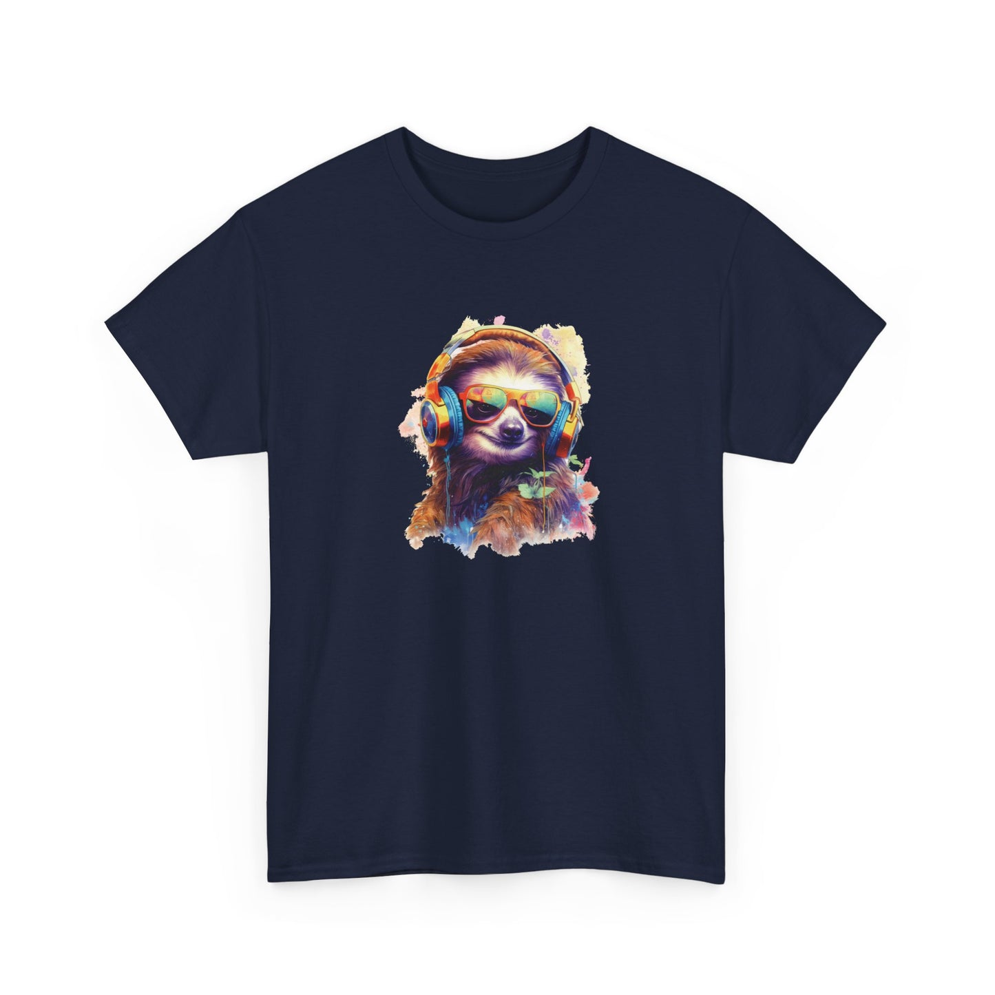 Sloth with Headphones Short Sleeve Tee