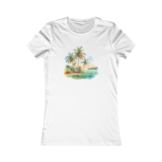 Watercolor Beach Fitted Tee