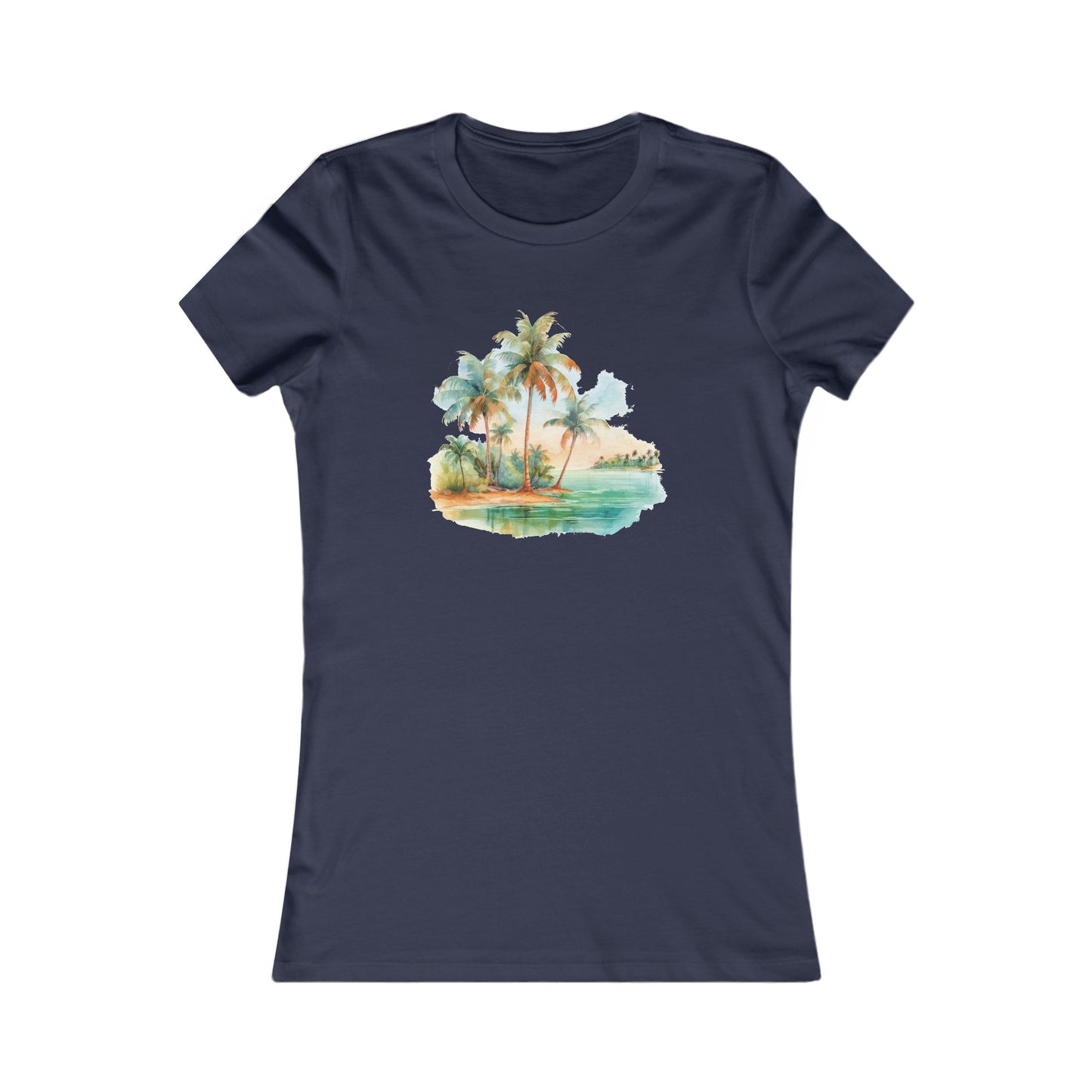 Watercolor Beach Fitted Tee