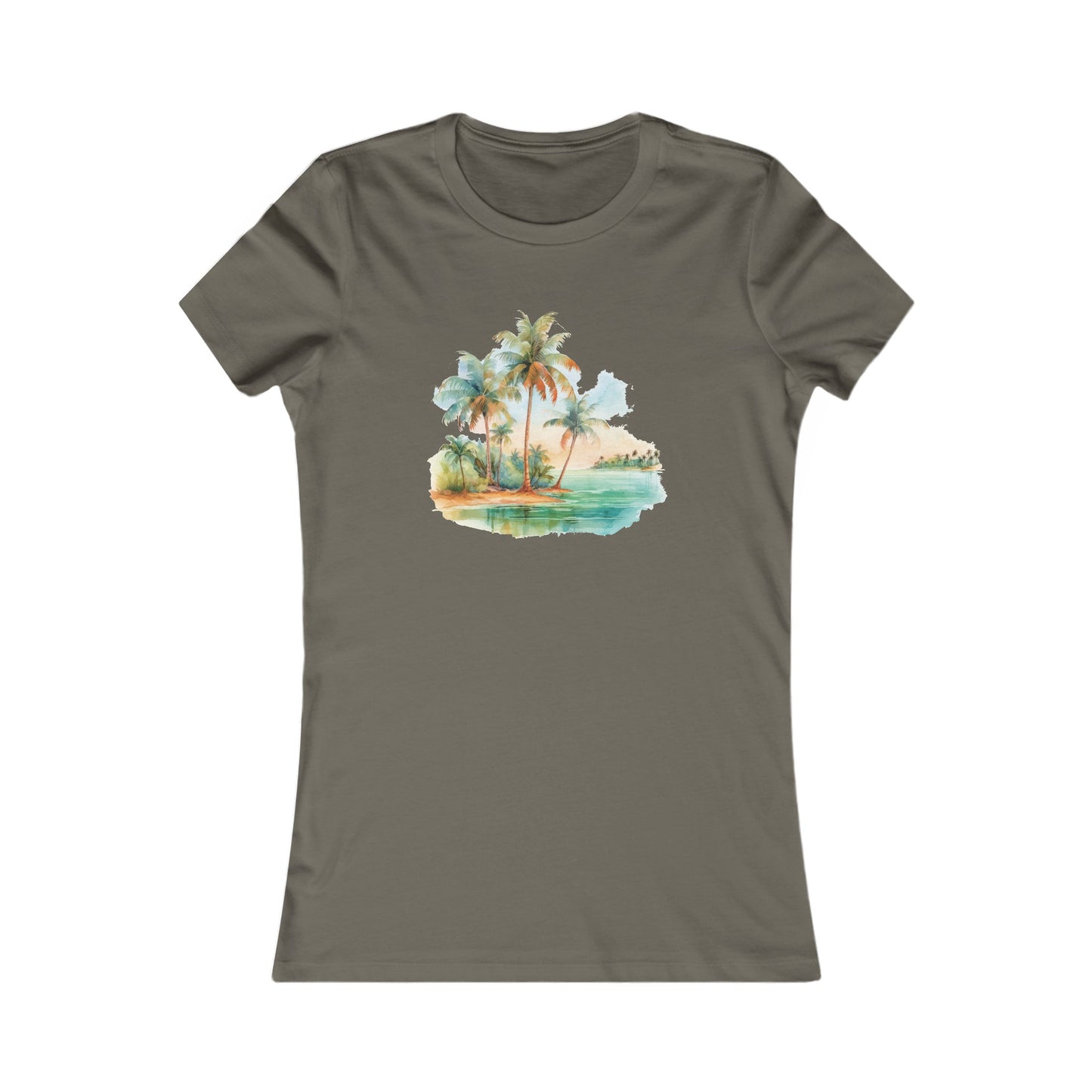 Watercolor Beach Fitted Tee