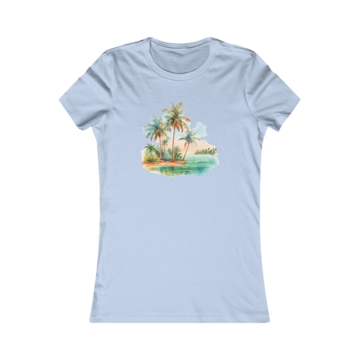 Watercolor Beach Fitted Tee