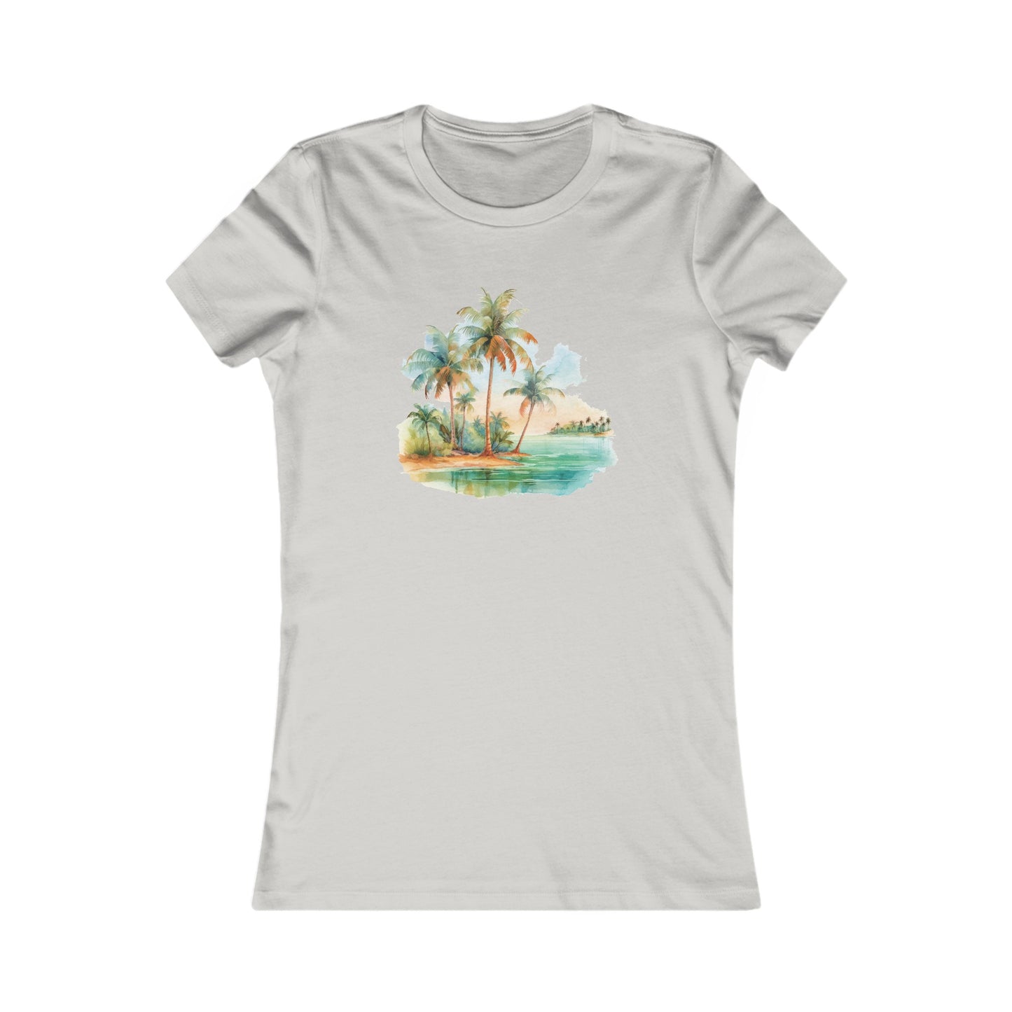 Watercolor Beach Fitted Tee