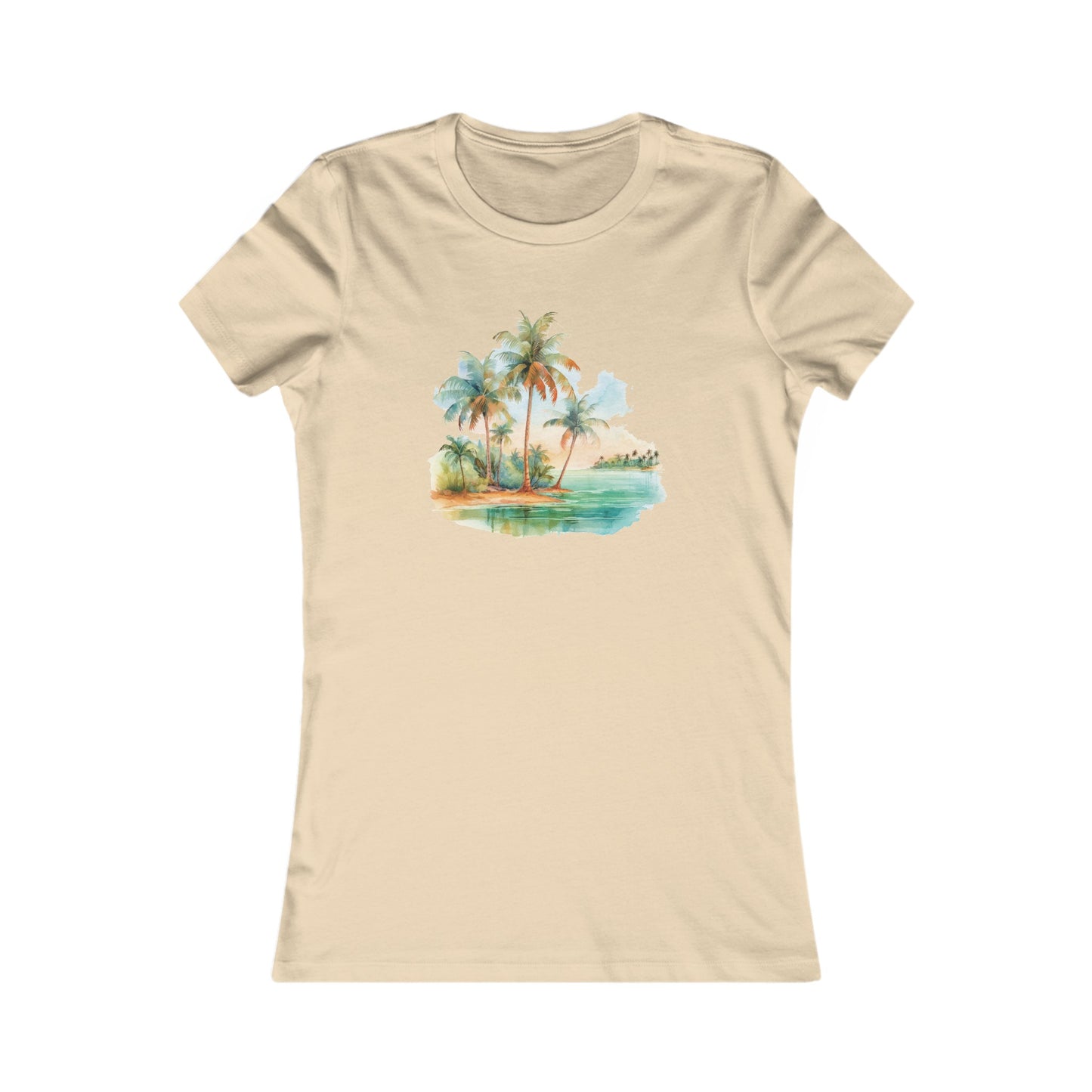 Watercolor Beach Fitted Tee