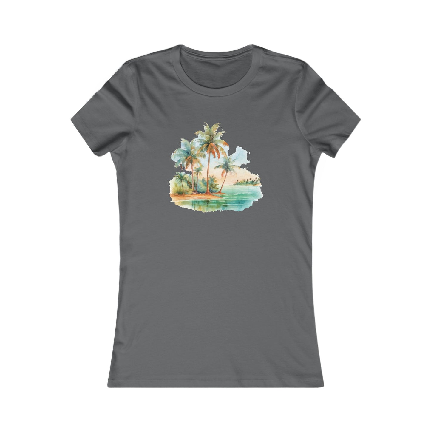 Watercolor Beach Fitted Tee