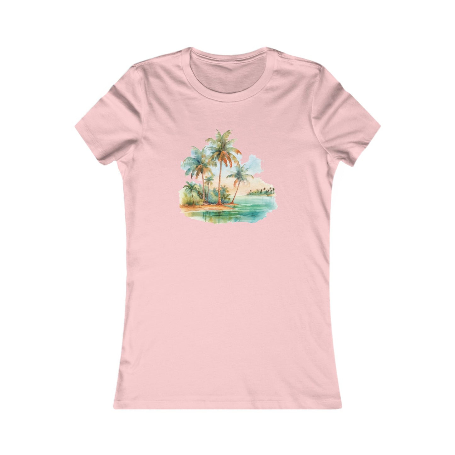 Watercolor Beach Fitted Tee