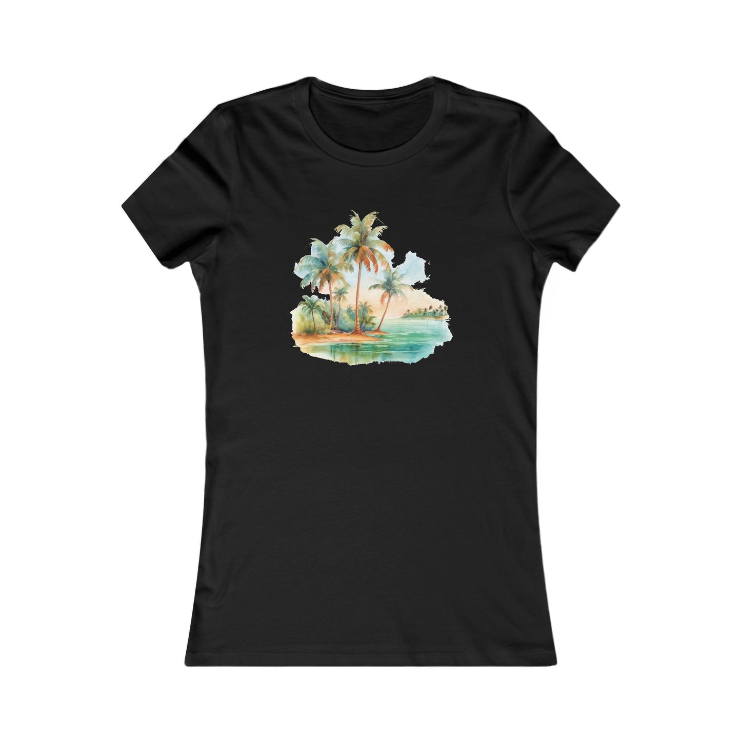 Watercolor Beach Fitted Tee