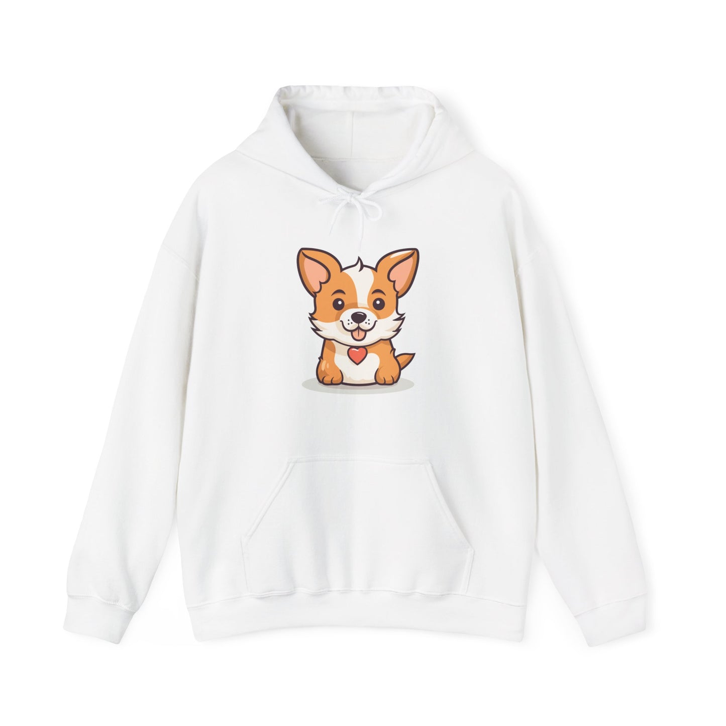 Cute Dog with Heart Hooded Sweatshirt
