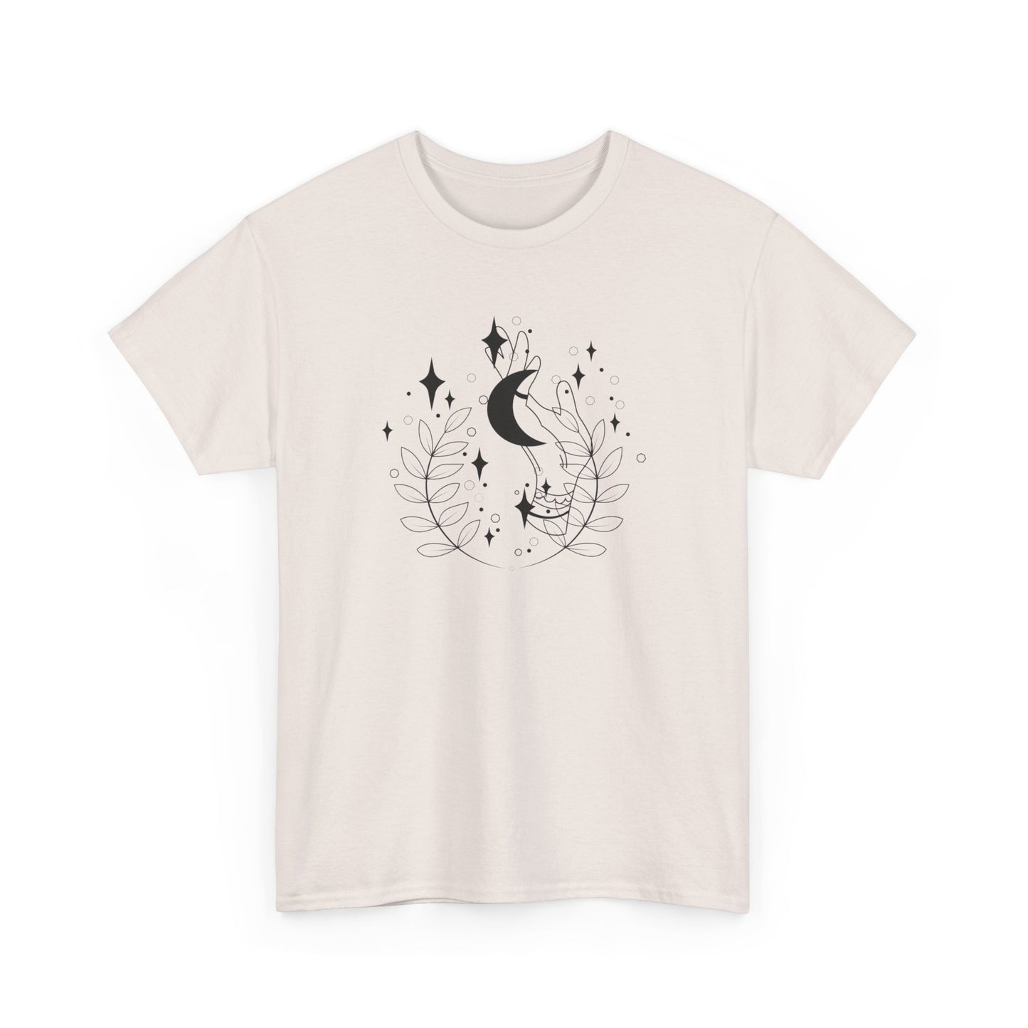 Crescent Moon and Leaves Short Sleeve Tee