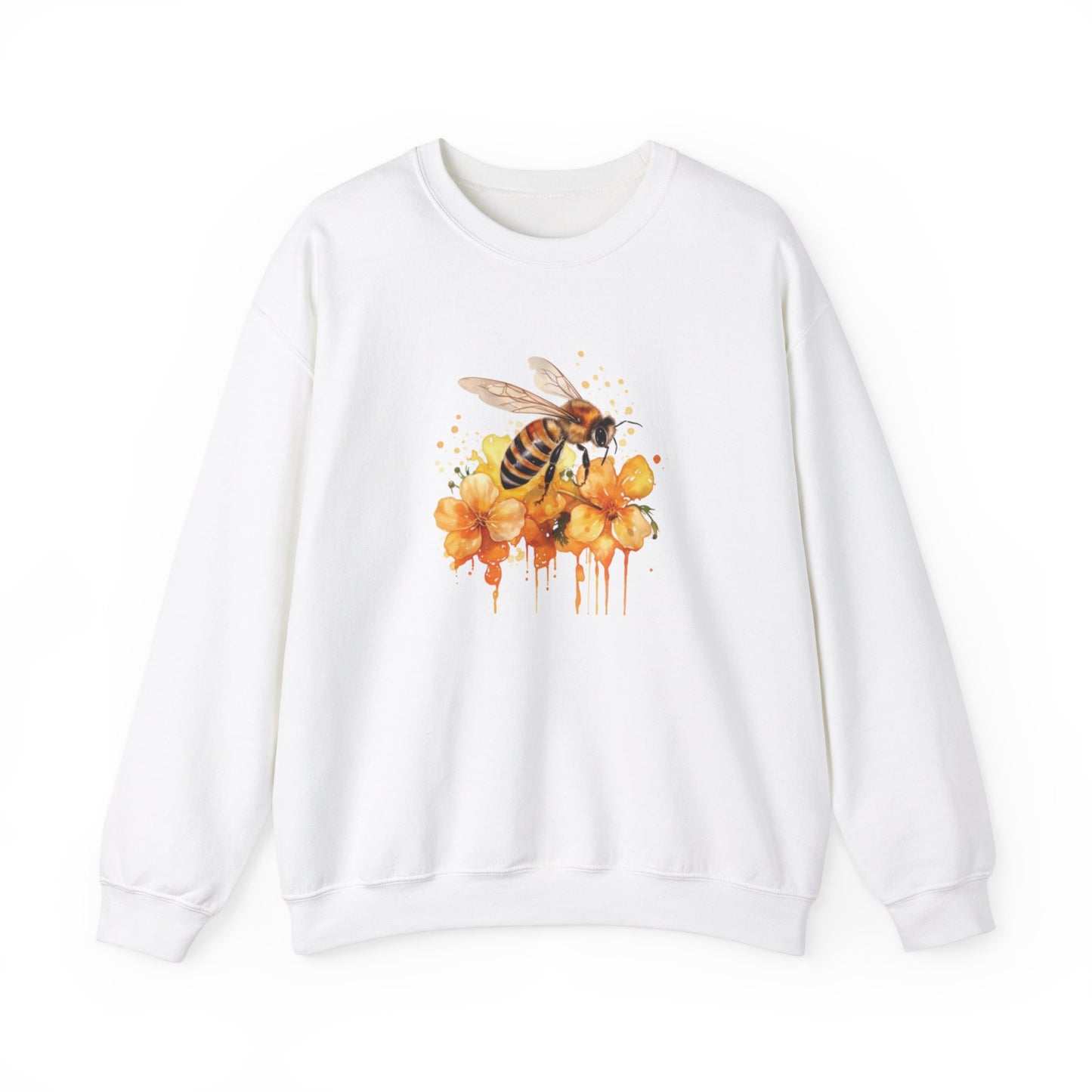 Watercolor Bee and Flowers Sweatshirt