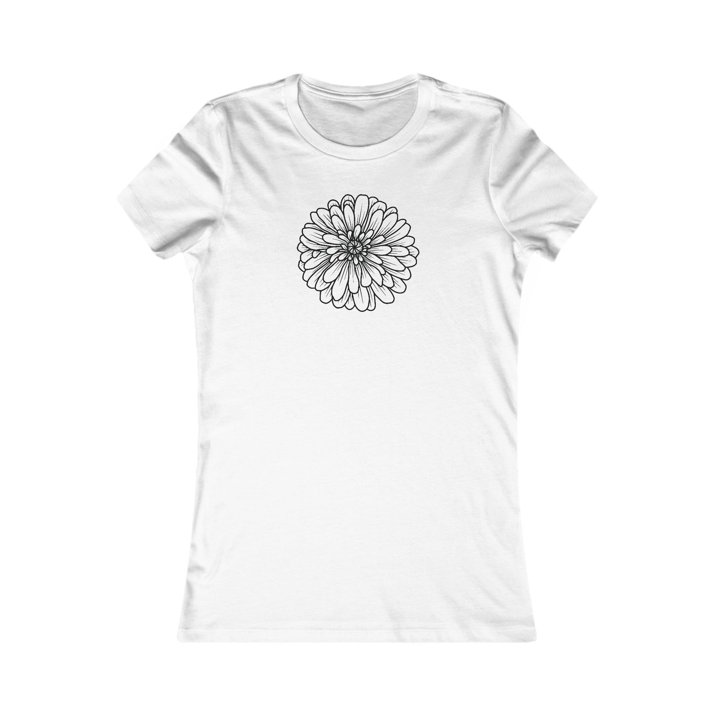 Flower Outline Fitted Tee