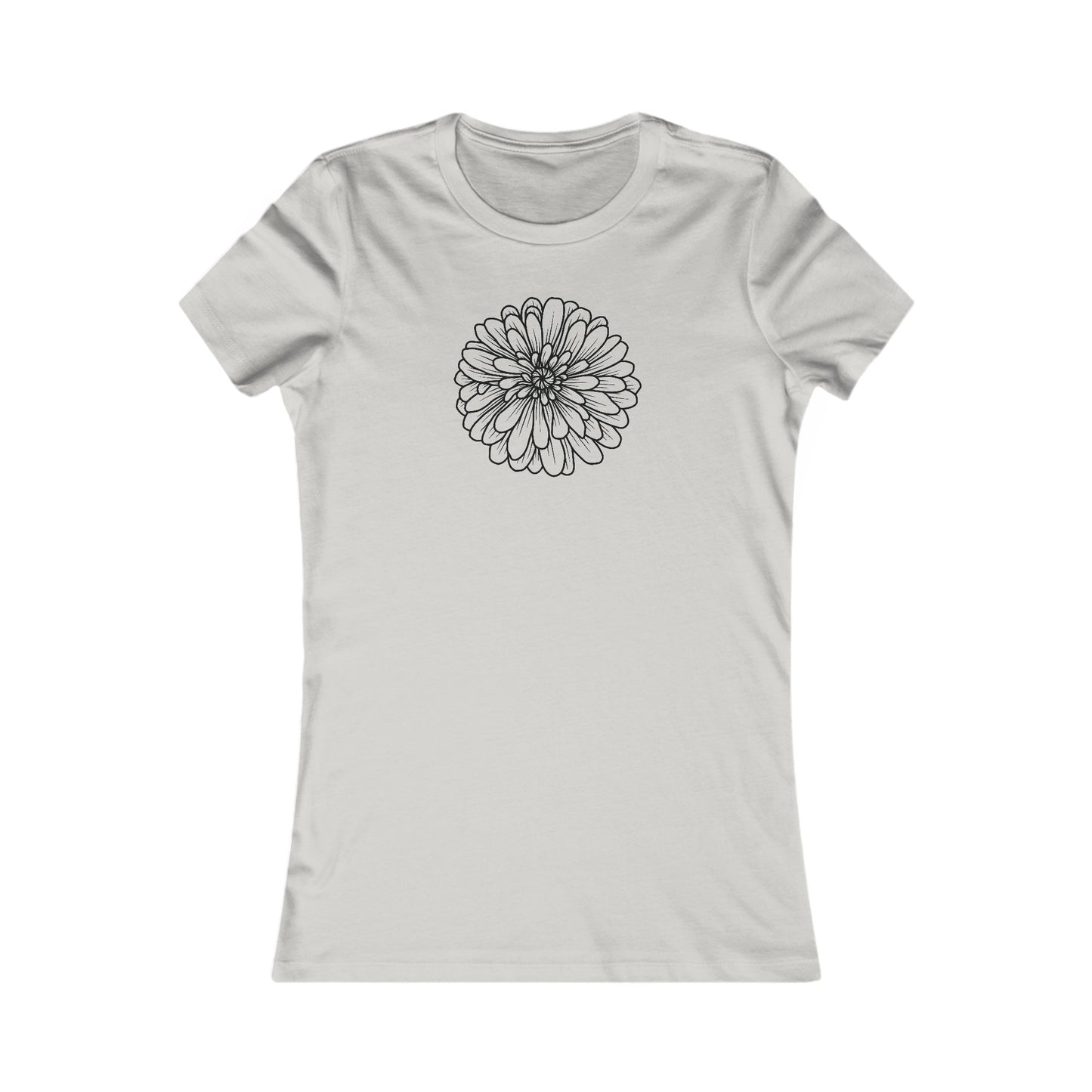 Flower Outline Fitted Tee