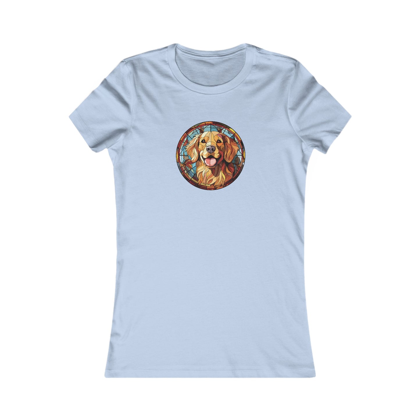 Stained Glass Golden Retriever Fitted Tee