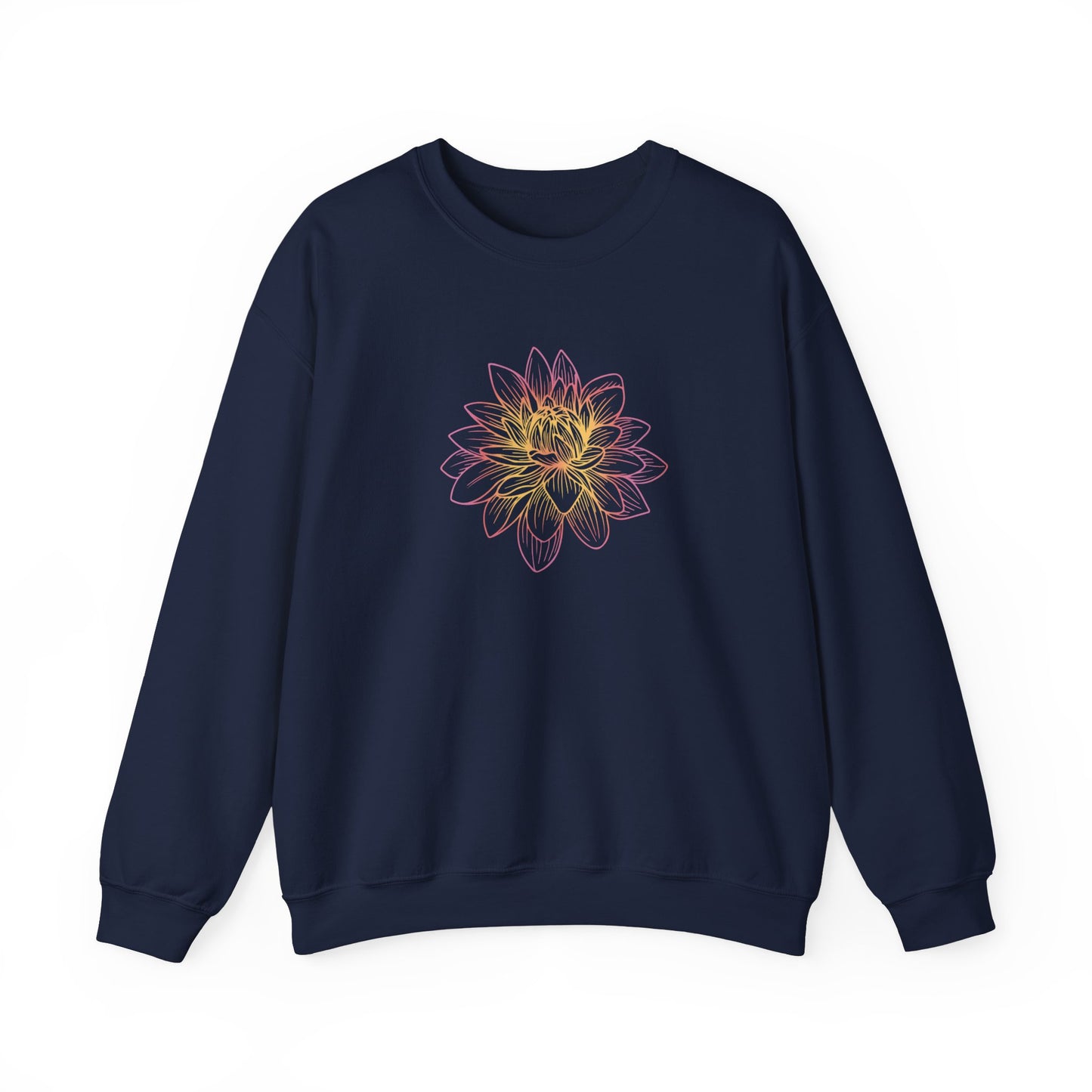 Colorful Lotus Outline Sweatshirt