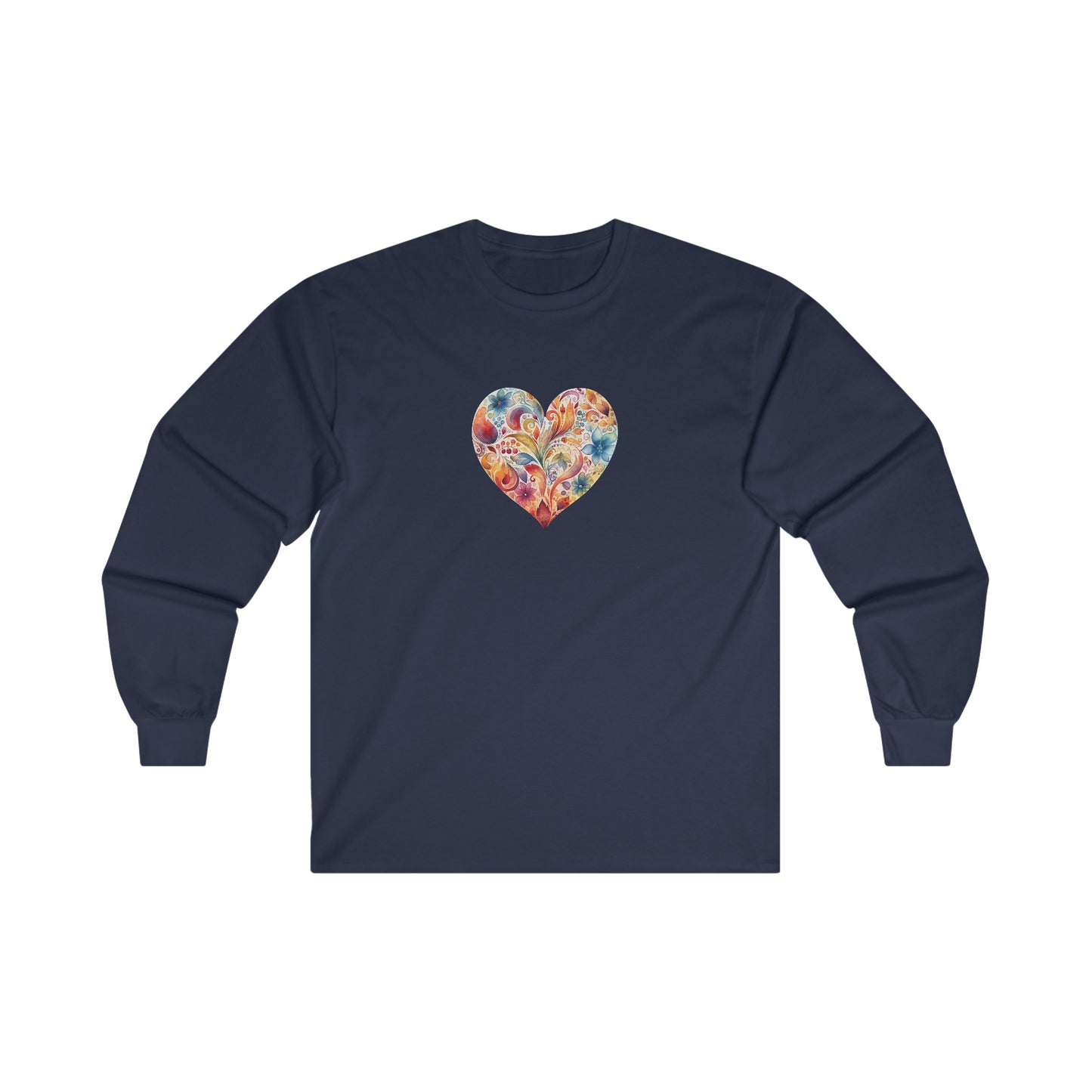 Watercolor Heart Long Sleeve Tee 002