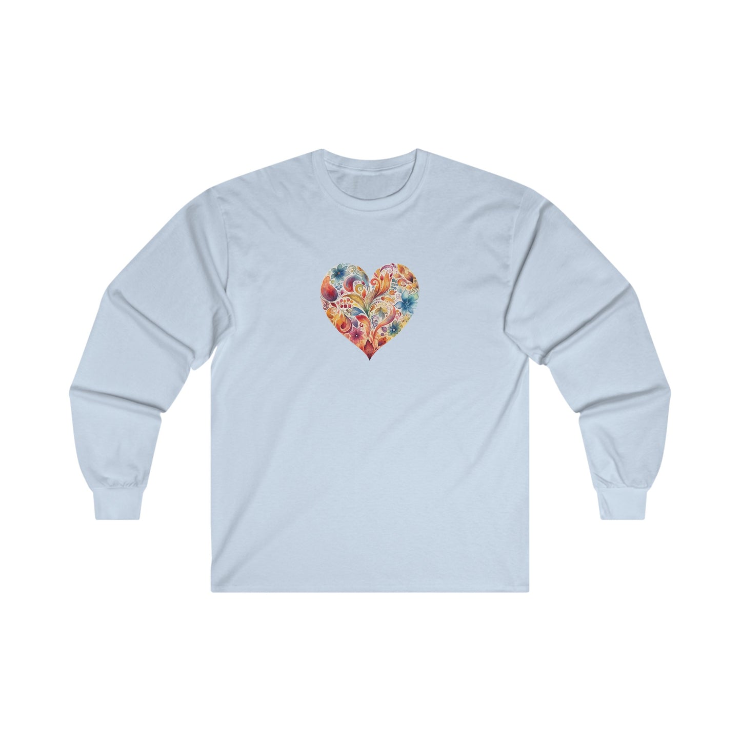 Watercolor Heart Long Sleeve Tee 002