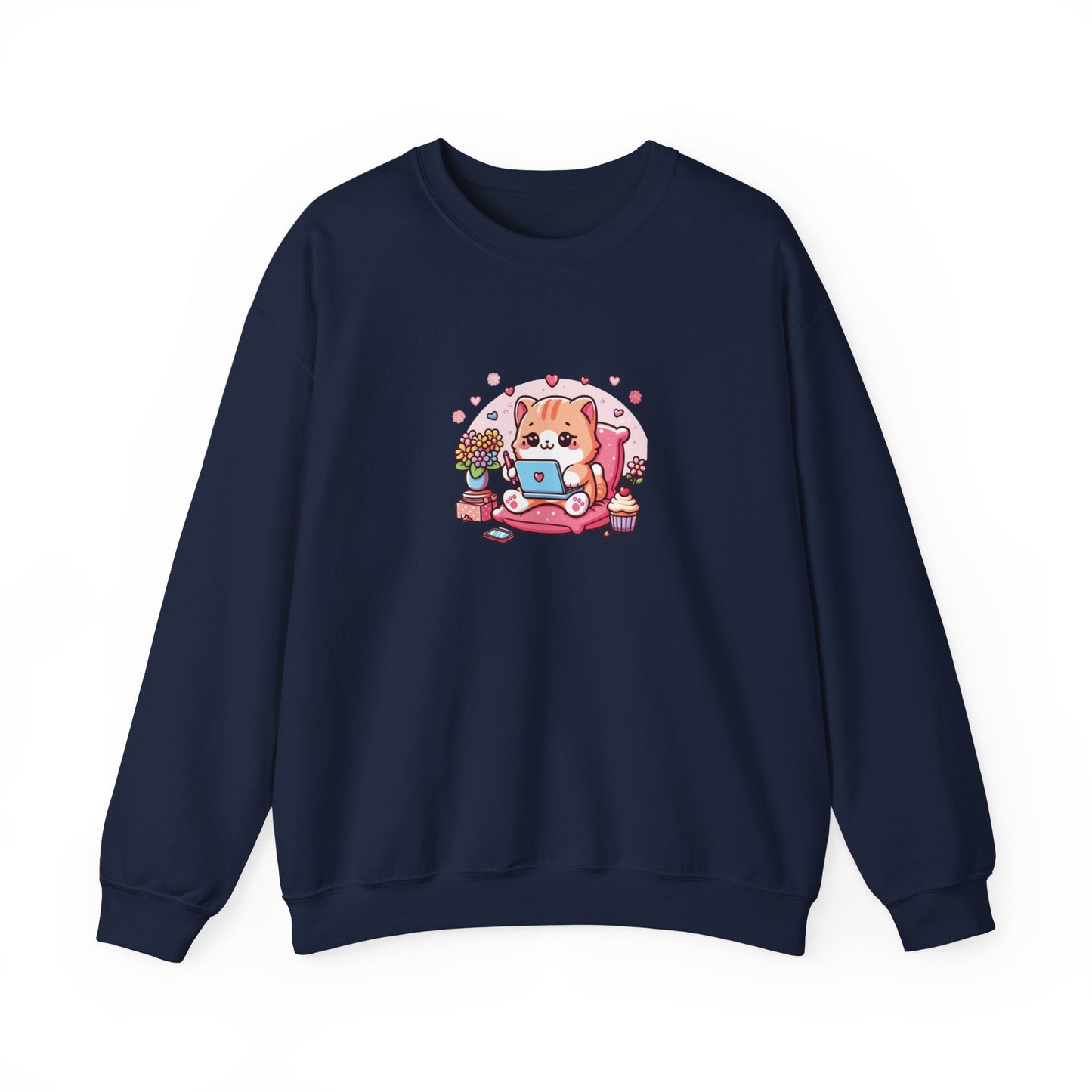 Cat with Laptop Sweatshirt