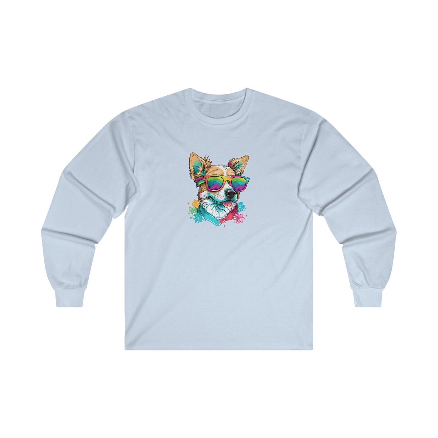Dog with Sunglasses Long Sleeve Tee 002