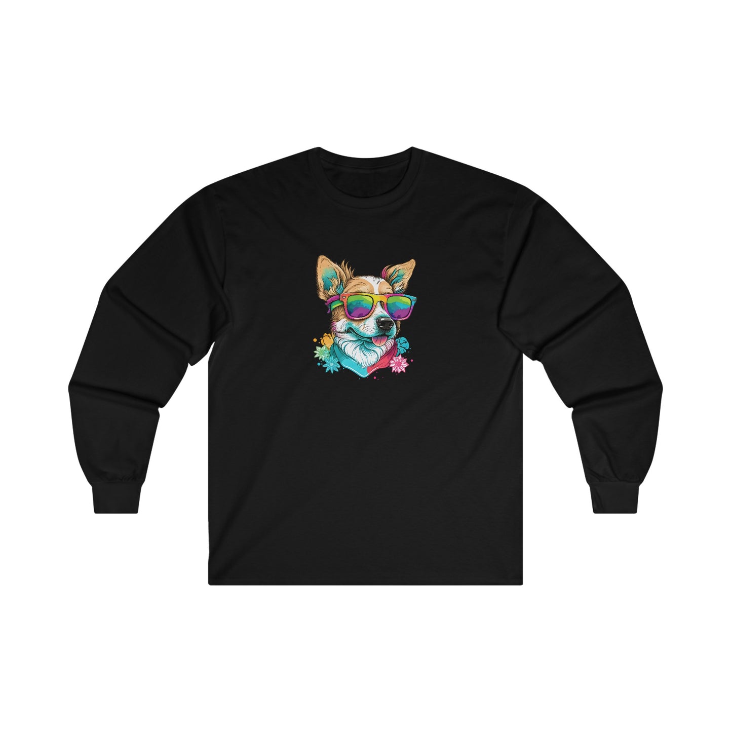 Dog with Sunglasses Long Sleeve Tee 002
