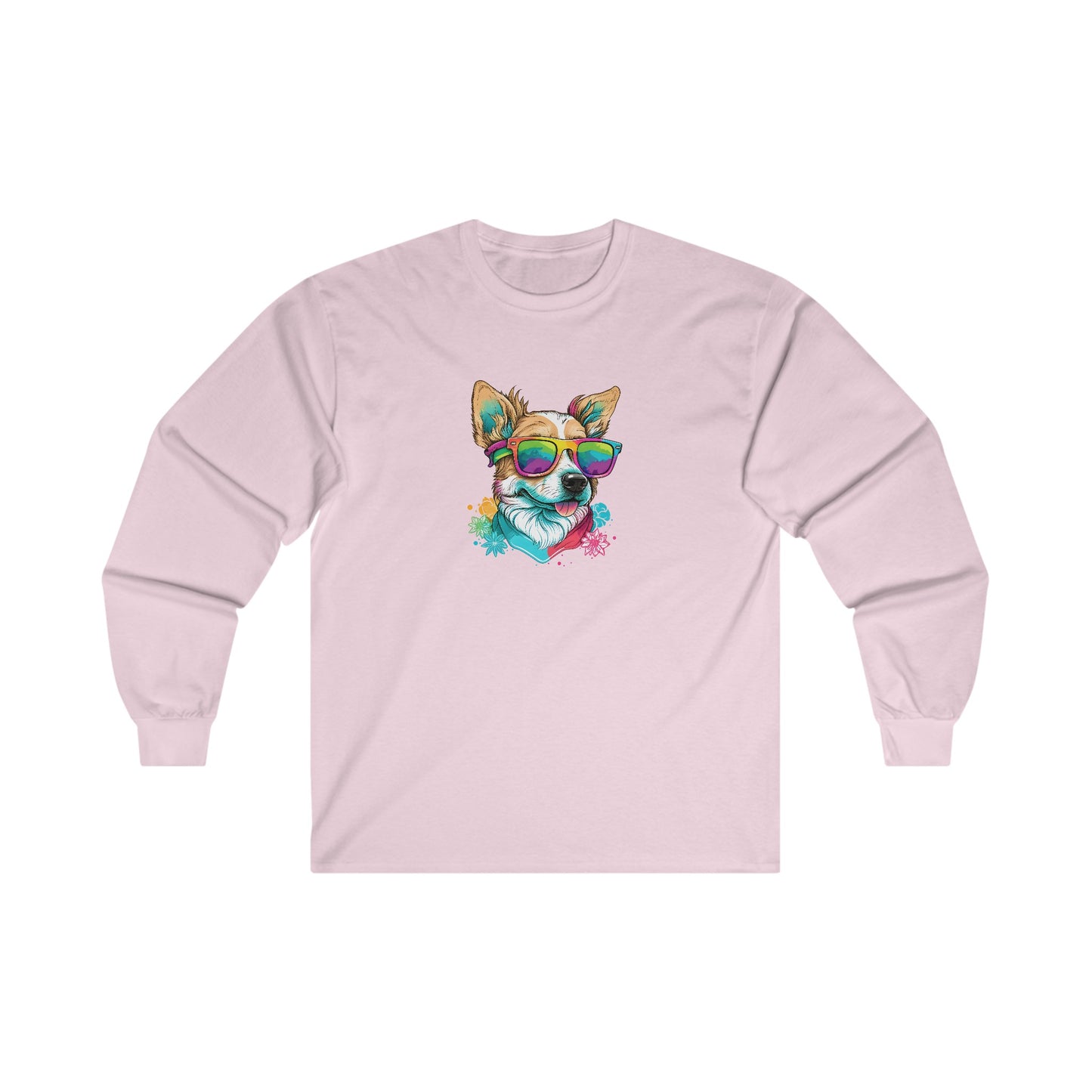 Dog with Sunglasses Long Sleeve Tee 002