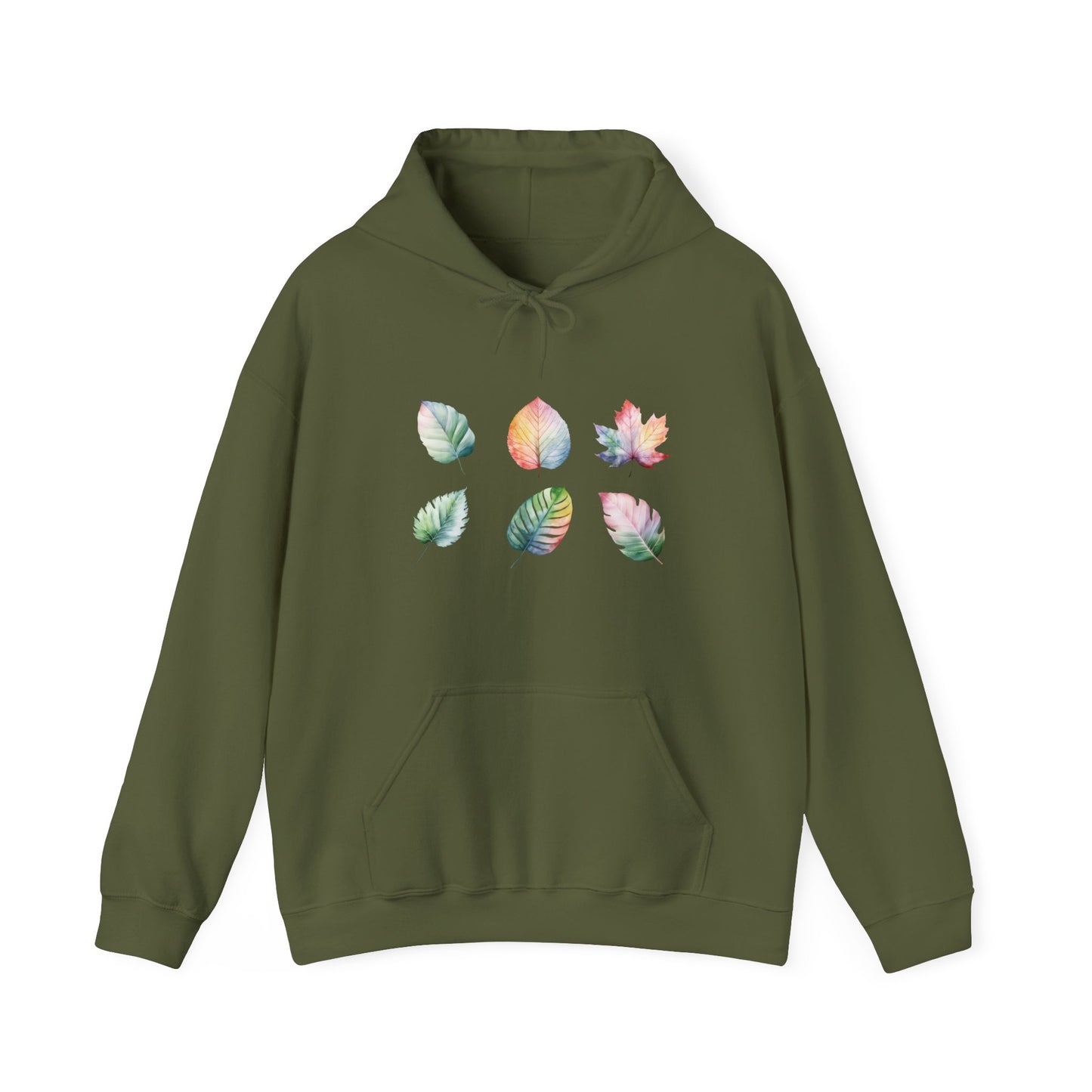 Watercolor Leaf Set Hooded Sweatshirt