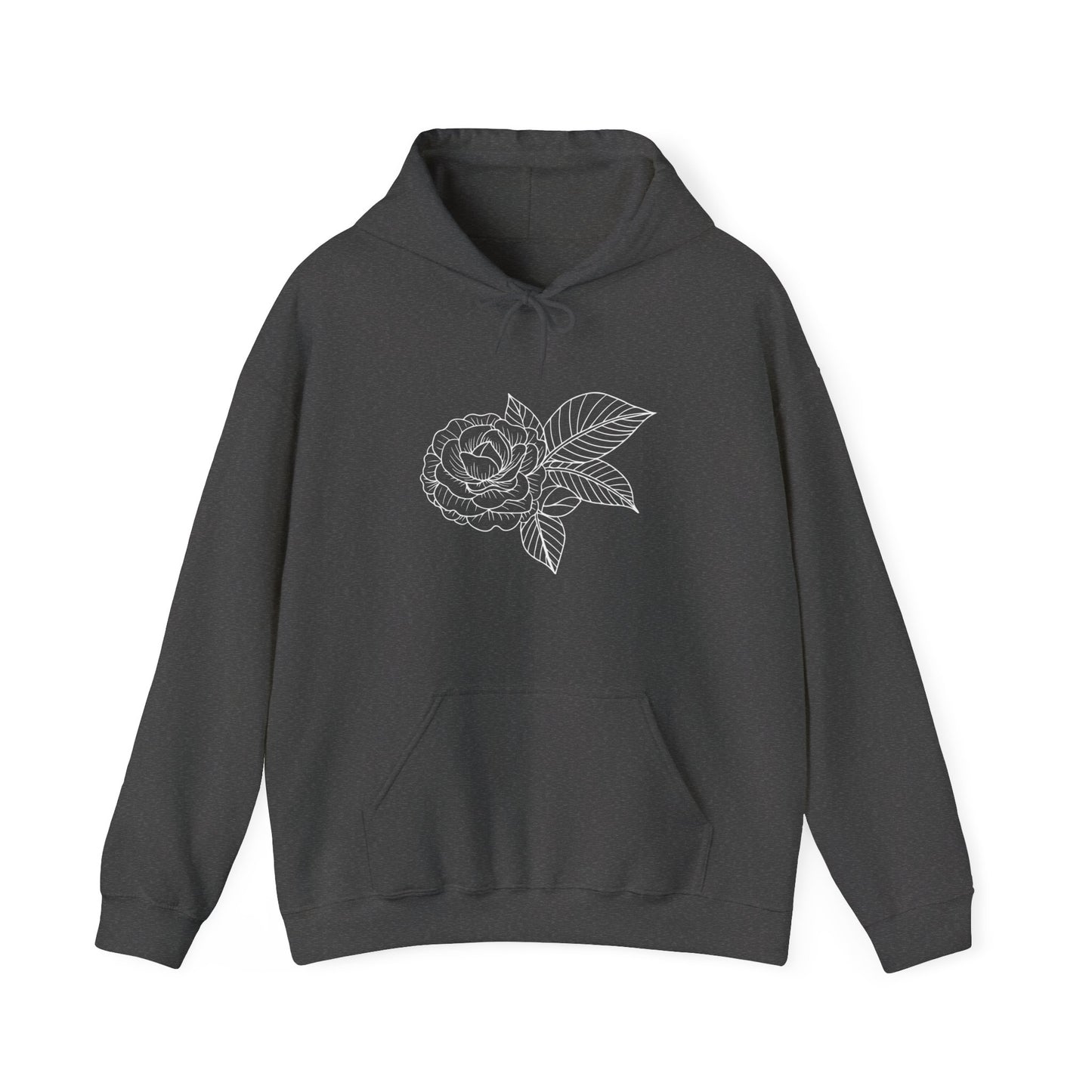 Rose with Leaves Hooded Sweatshirt